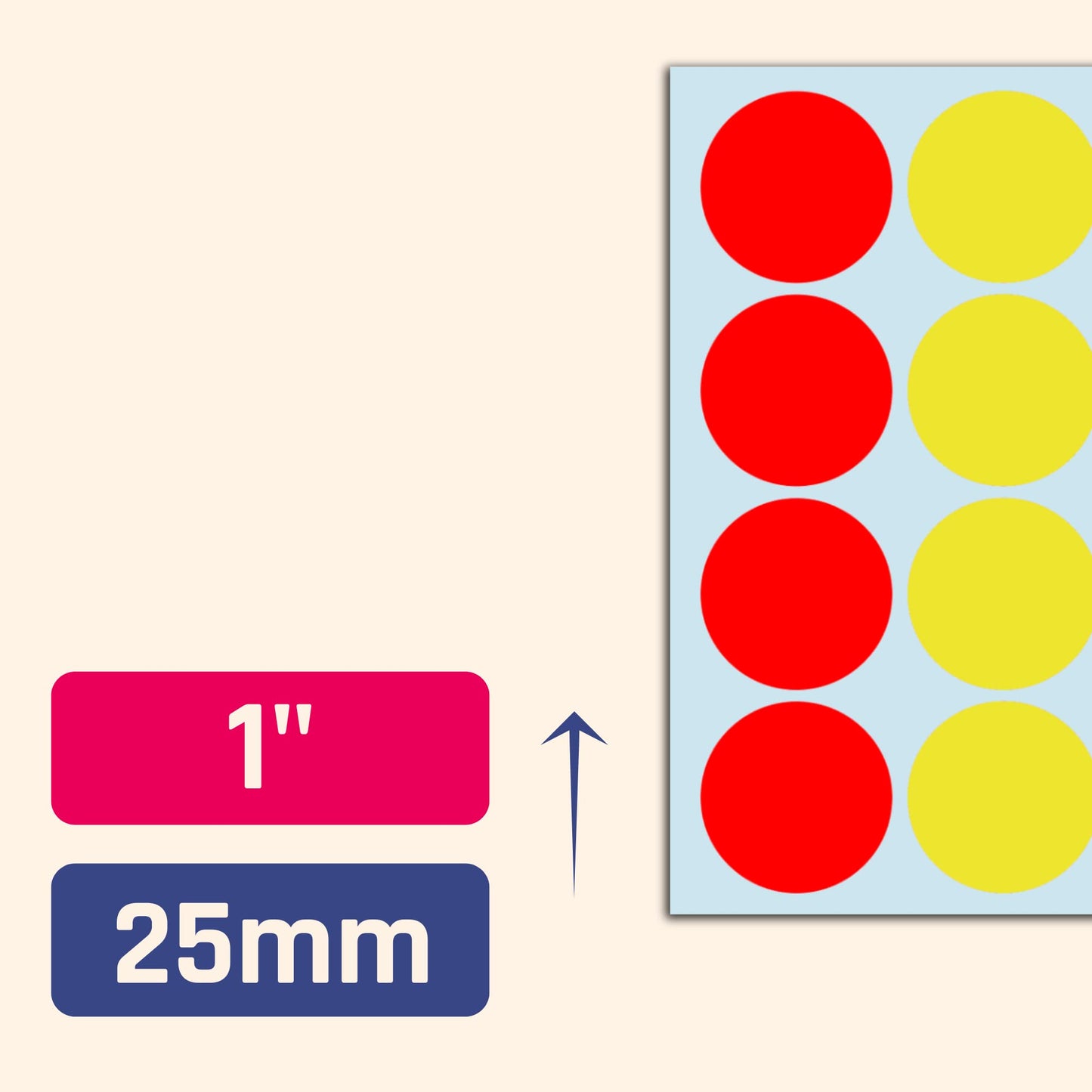 960 Pieces - 1" Colored Dot Stickers, Garage/Yard Sale Price Stickers - 6 Colors 960 Pieces