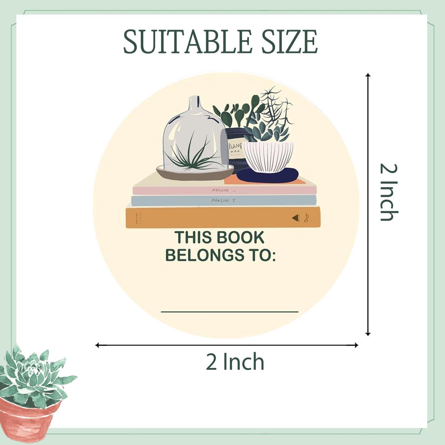 120Pcs This Book Belongs to Stickers Book Plates Labels 2x2 Inch Book Name Labels for Kids Book Fans Custom Gifts for School Teacher Supplies