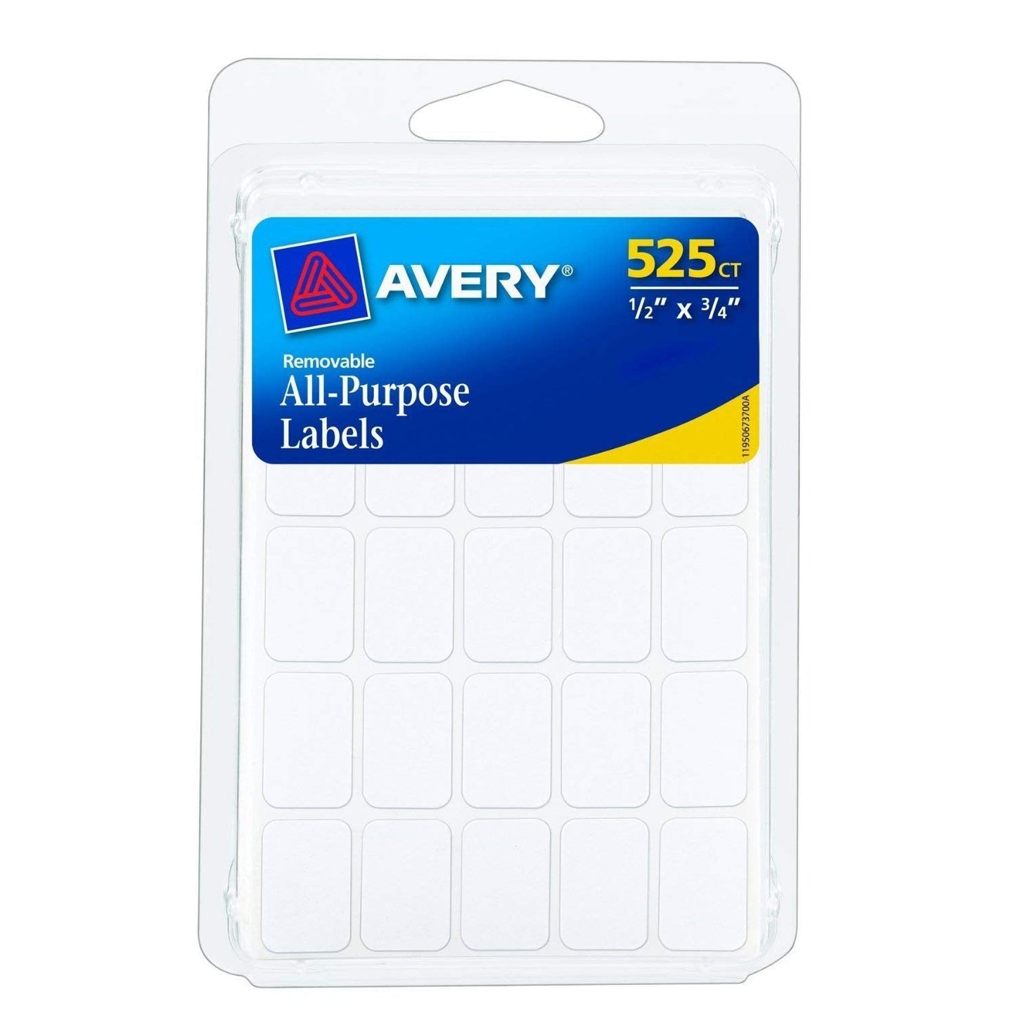 Avery Removable Labels, Rectangular, 0.5 x 0.75 Inches, White, Pack of 525 (6737) (2)