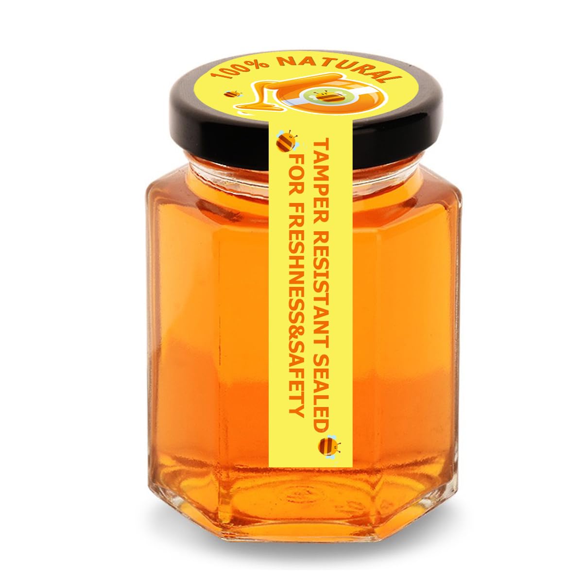 Tamper Evident Seals Labels for Honey Jars 1.5x4 Inch Tamper Proof Honey Stickers Safe Secure Tamper Evident Seals Stickers Bottle Lid Labels for Drink Food Freshness,500 Pcs
