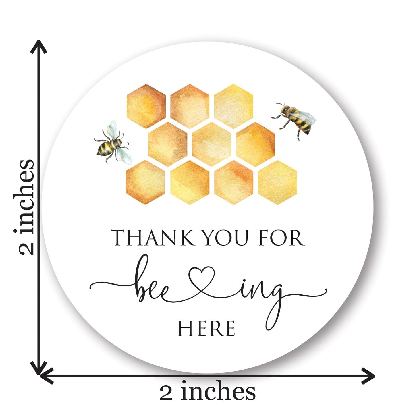 2" Round Thank You for Beeing Here Stickers - Set of 40