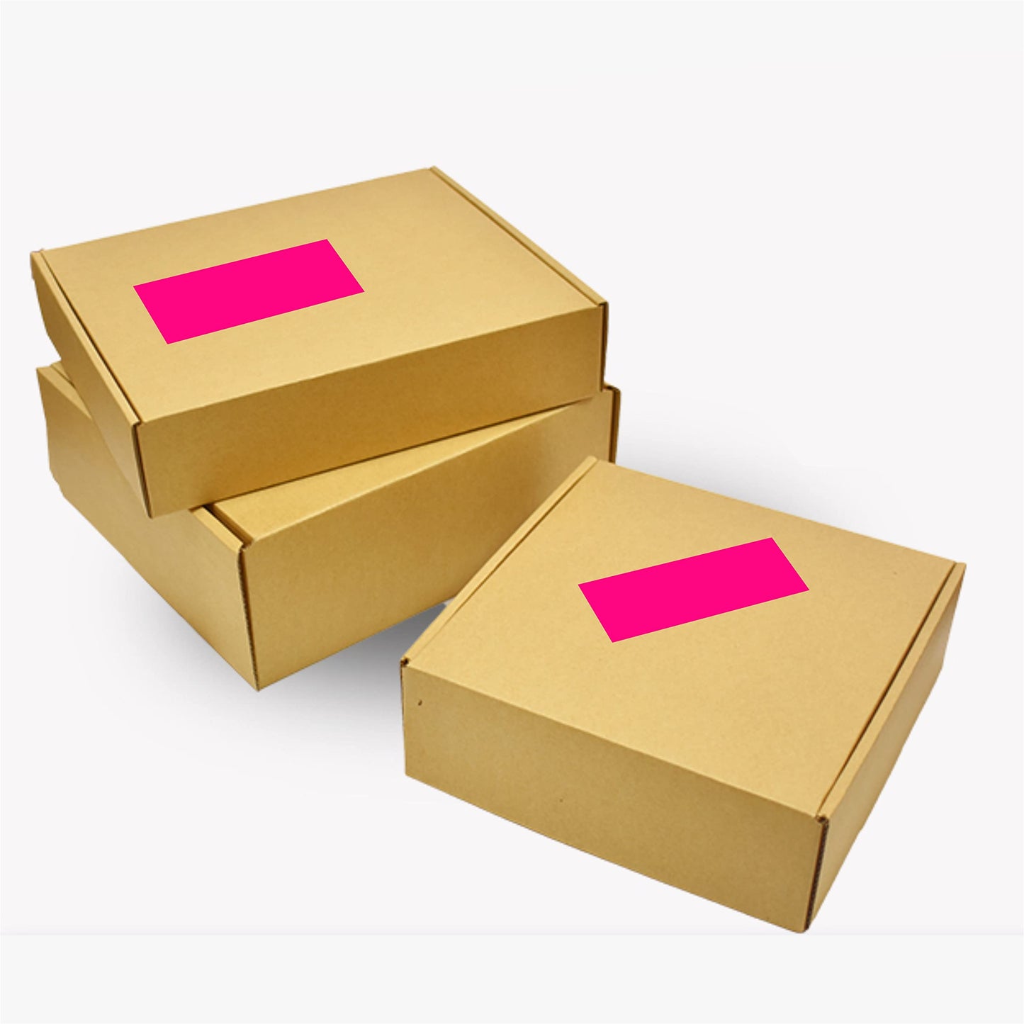 Square Color Coding Labels 3 x 1 inch - Rectangle Fluorescent Pink Color File Folder Stickers 250 Pack Per Roll in Dispenser Box
