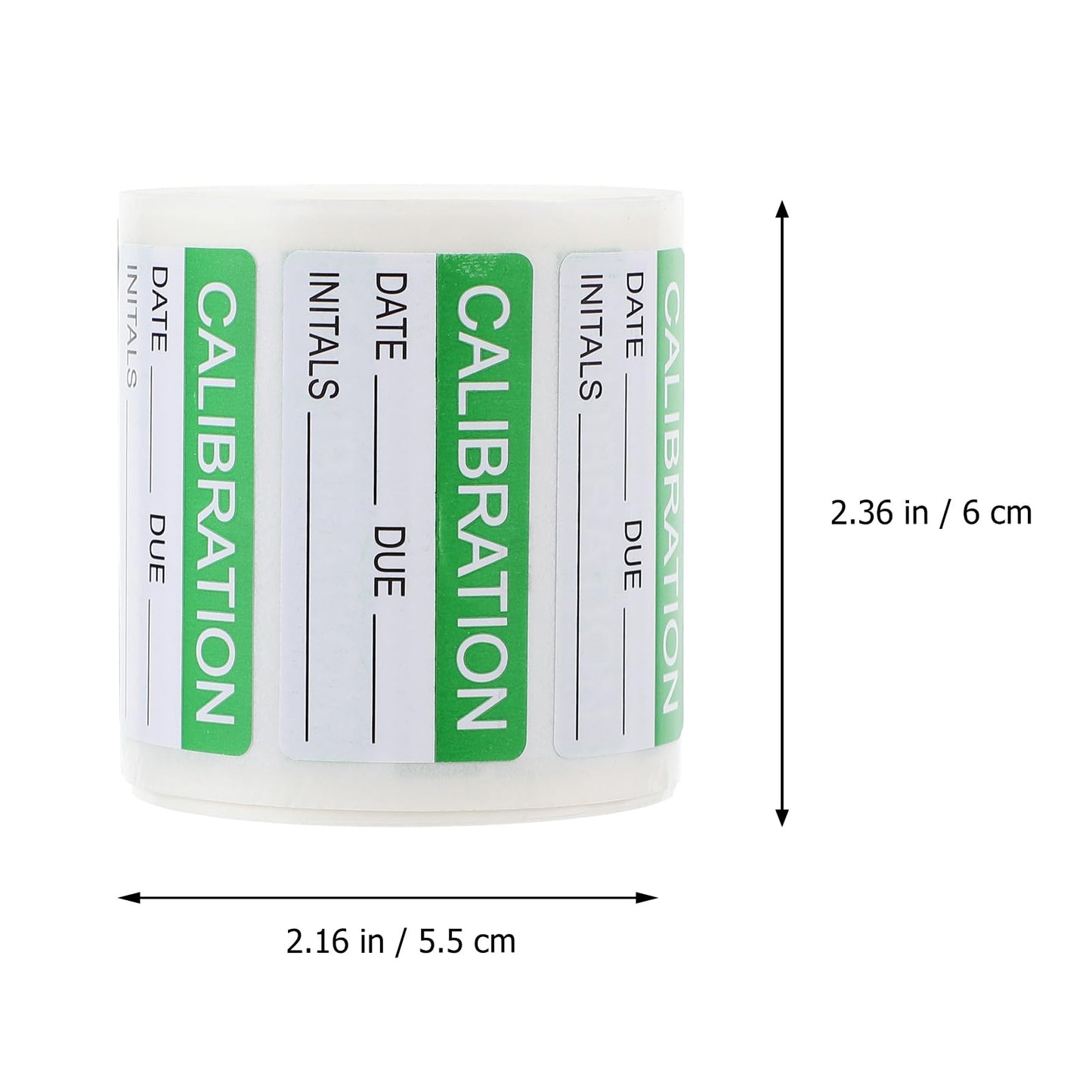 1 Roll/300pcs Green Calibration Stickers - Quality Control Adhesive Labels for Laboratory and Industrial Use - Permanent Self-Adhesive, Easy Identification, 2.36 X 2.16 Inches