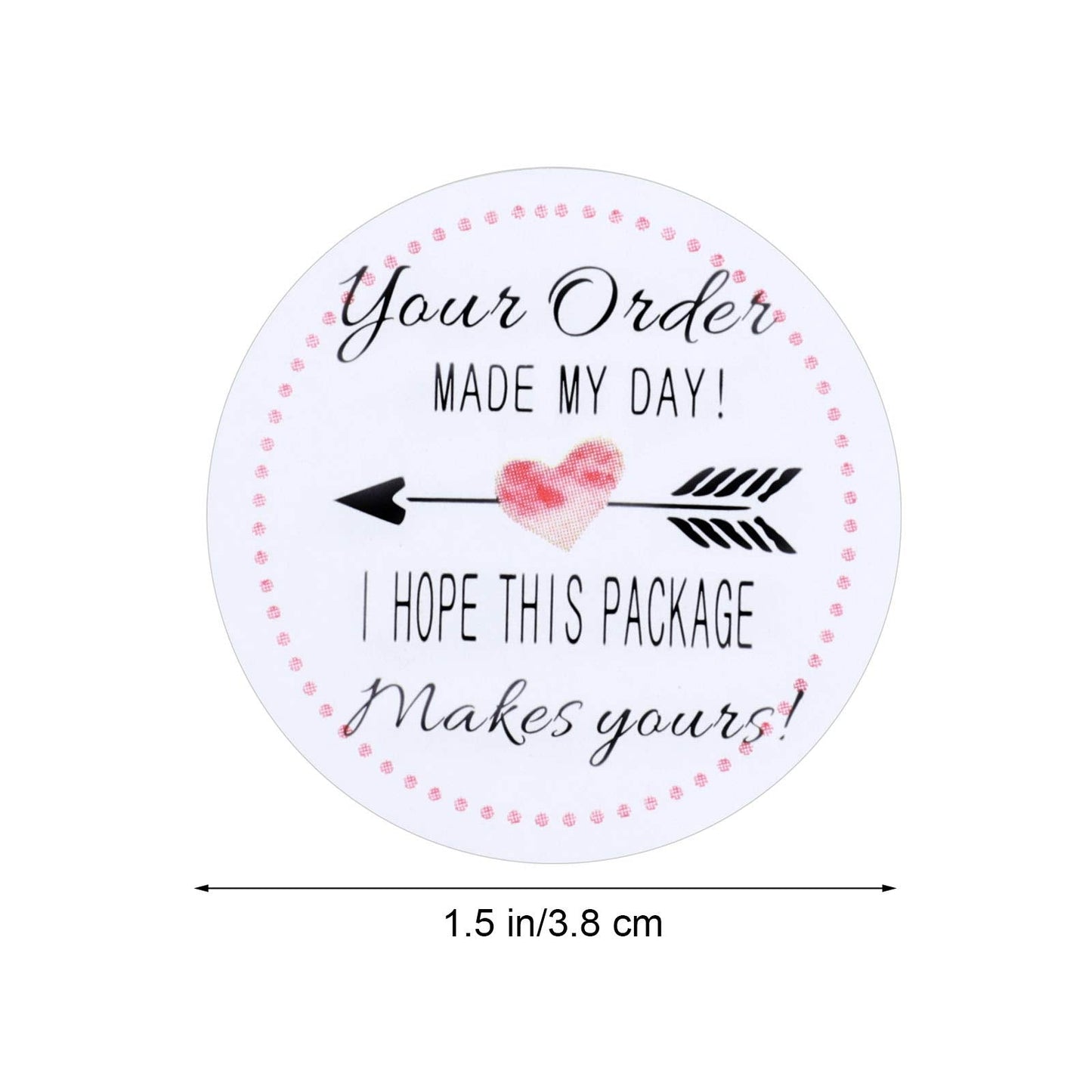 500 Pieces Your Order Made My Day Stickers Decorative Business Stickers Self-Adhesive Round Circle Thank You Label for Envelope Bag Seals Party Supplies(3.8 cm/ 1.5 Inch,Red) Red 3.8 cm/ 1.5 Inch