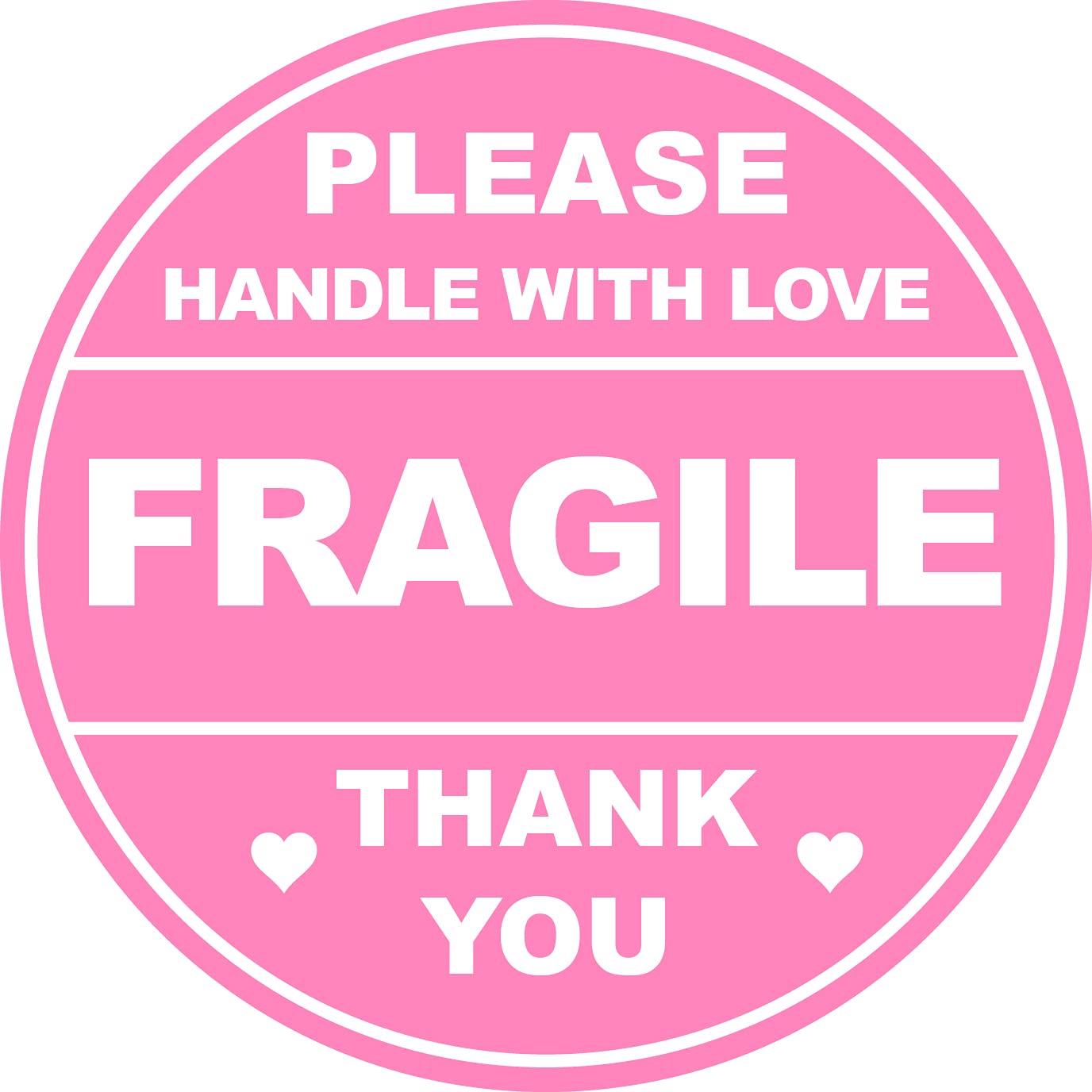 2 inch 150PCS Pink Fragile Handle with Love Labels Stickers Shipping Mailing Cartons Envelops Adhesive Labels-Poskornwel