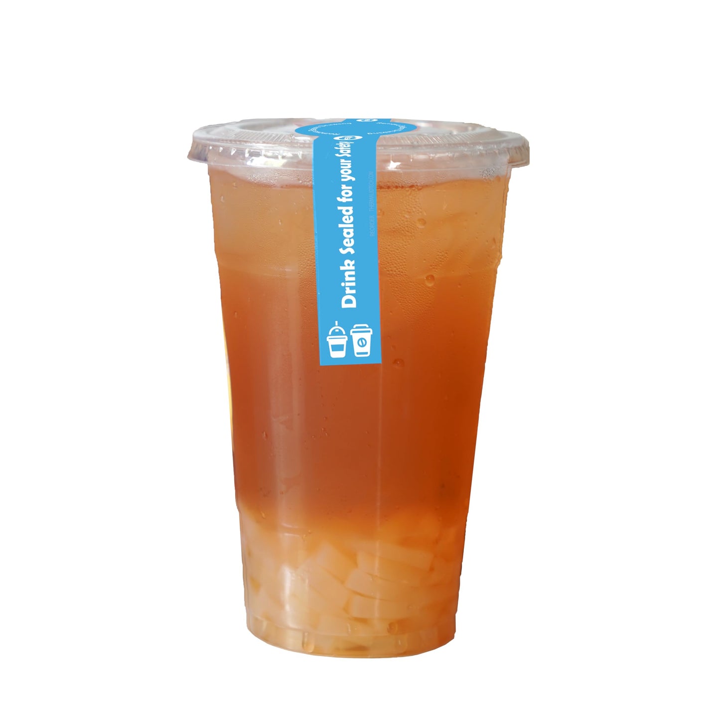Tamper Evident Drink, Food Safety Seals, Blue, Generic Text, Roll of 250 Labels, Perfect for to Go Cups and Containers, Food Secure Stickers