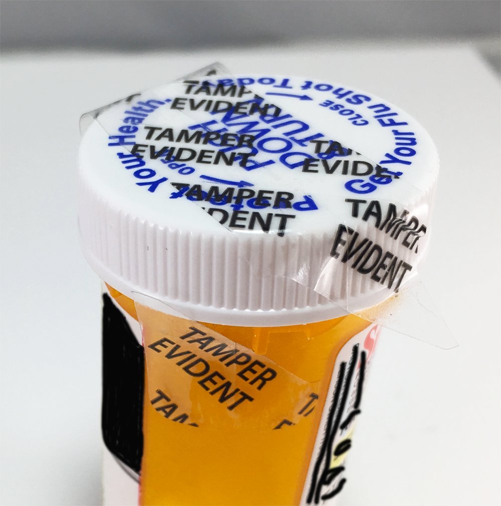 Tamper Evident Labels Large Clear with Black Ink .75 x 3.5 Inch Rectangles 500 Adhesive Stickers