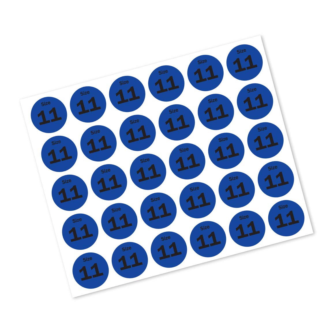 2700 Labels, 0.75 inch, Round - Shoe Size, Shoe Retail Labels, 5 to 13 (No Half-Sizes), Sizing Stickers