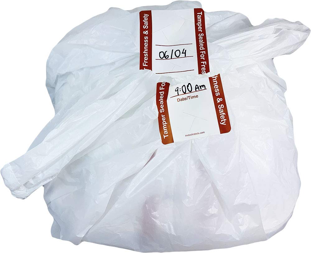 500 White Tamper Evident Food Seal Stickers with Date and Time, Labels for Food Containers, 2 x 4 Inches, Writable Tamper Proof Stickers, Tamper Evident Tape - Ideal for Secure Food Delivery 500