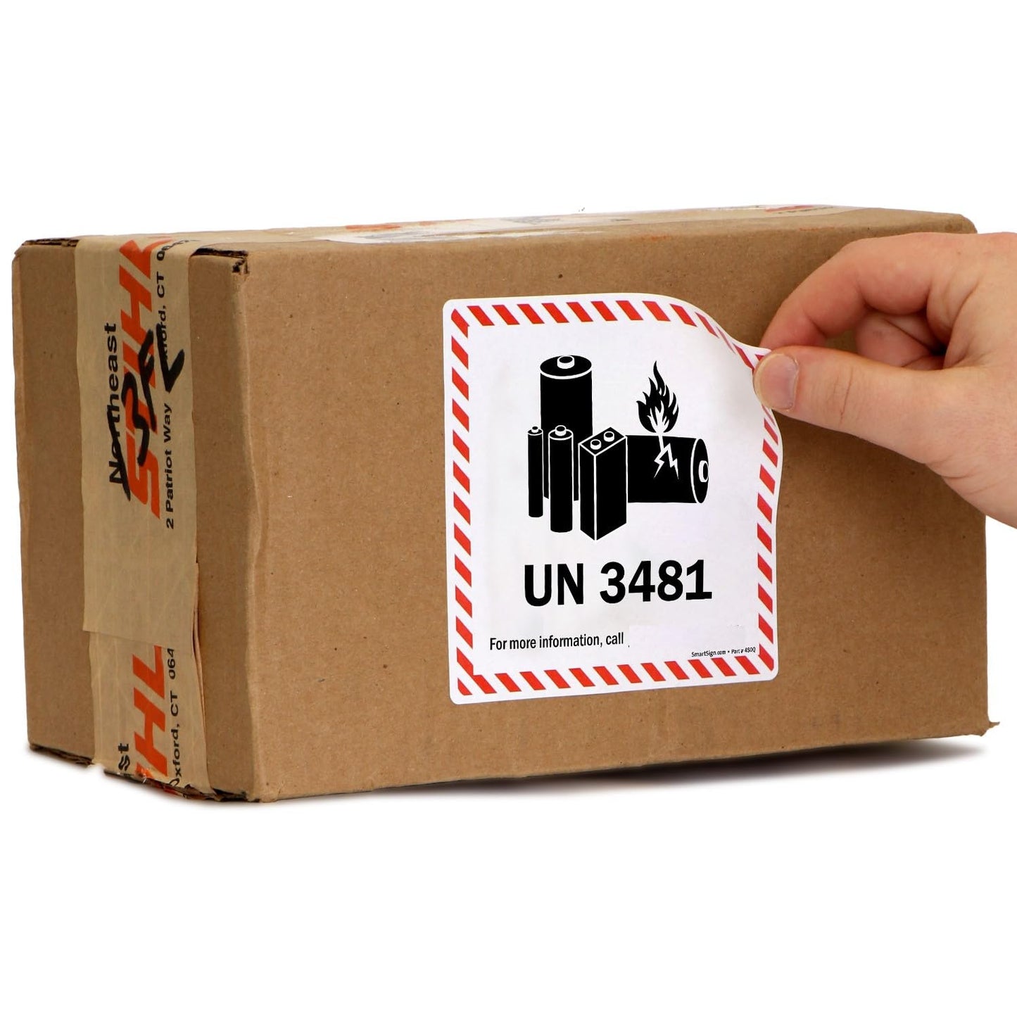 UN 3481 Labels Lithium Ion Battery Warning Labels Pack of 50 Adhesive Stickers UN3481