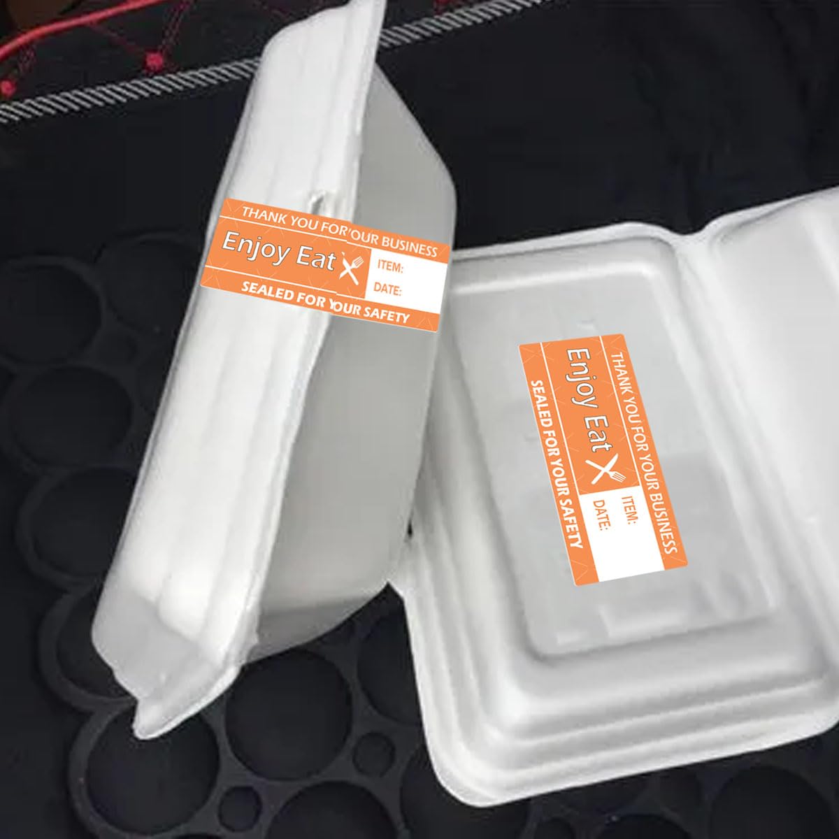 Tamper-Evident Sealed Freshness Labels 1 x 3 Inch Enjoy Eat Food Delivery Tamper Evident Stickers Freshness Labels for Safe Food Delivery Food Containers Bags(500Pcs/Roll)