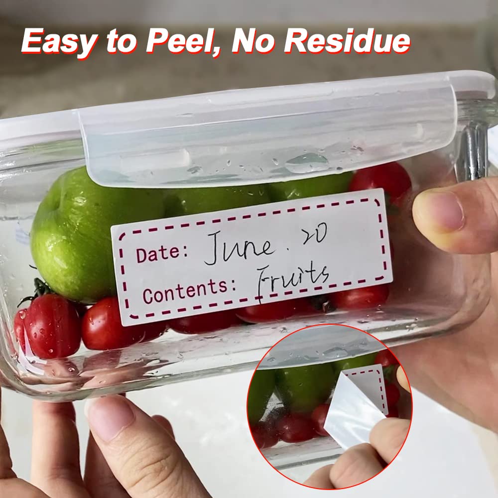 320pcs Removable Freezer Labels, 1 x 3 Inch Food Storage Stickers, Refrigerator Freezer Paper Label Easy Clean Leaves No Residue, Red