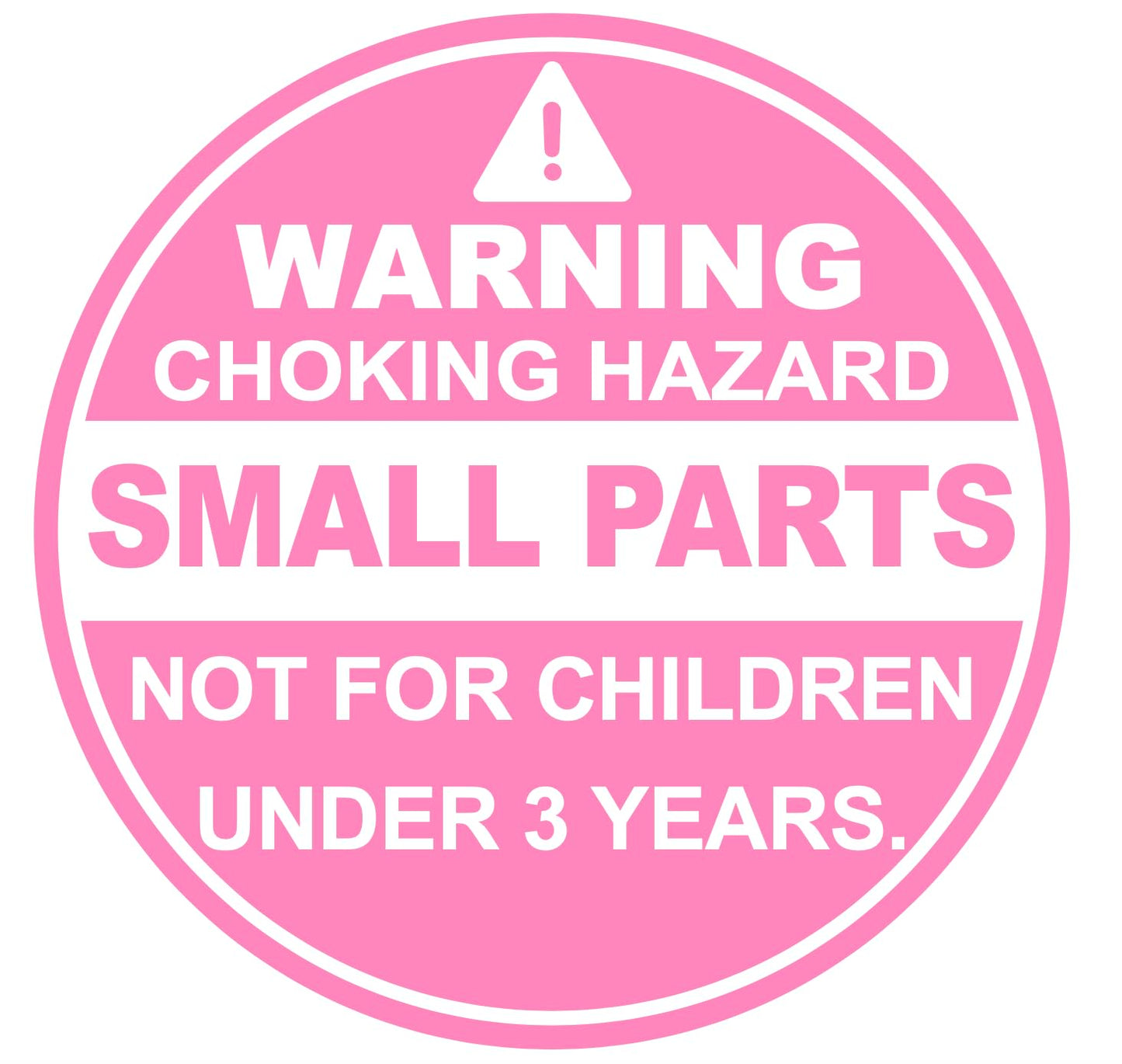 1.5 inch 300PCS Pink Small Parts Warning Choking Hazard Stickers Removable Adhesive Stickers