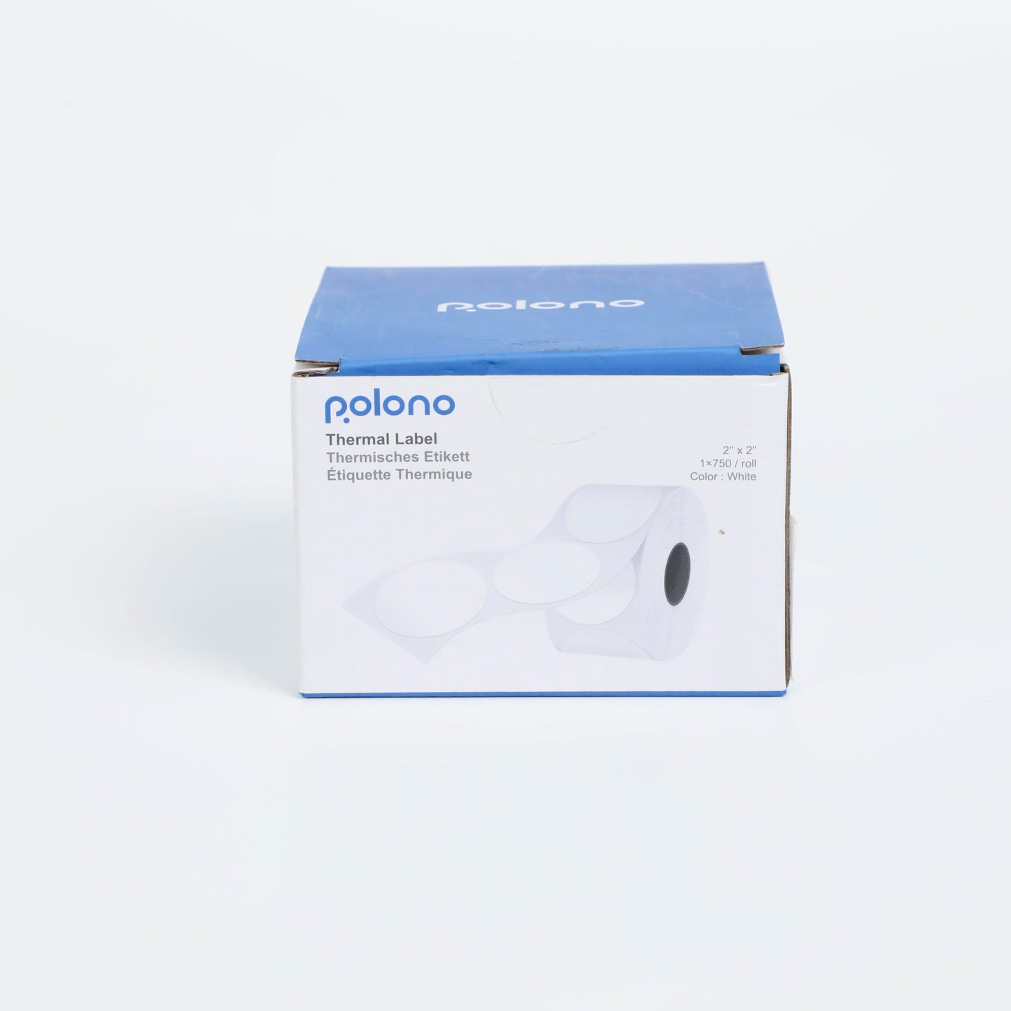 POLONO Genuine 2" White Circle Direct Thermal Labels, Self-Adhesive Thermal Stickers Labels, Thermal Printer Labels for Address, Compatible with POLONO PL80E, PL70E and PL60 Label Printer (750 Labels)