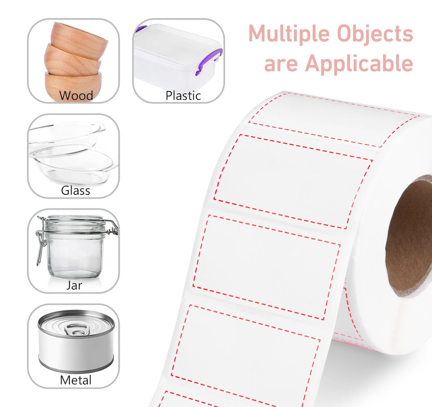 Freezer Labels,1000pcs Food Storage Stickers,1.18 x 2.36 in Refrigerator Freezer Paper Label Easy Clean and Write On,Stickers Food Label for Container Bottle Kitchen Restaurant Use,Red Red Line