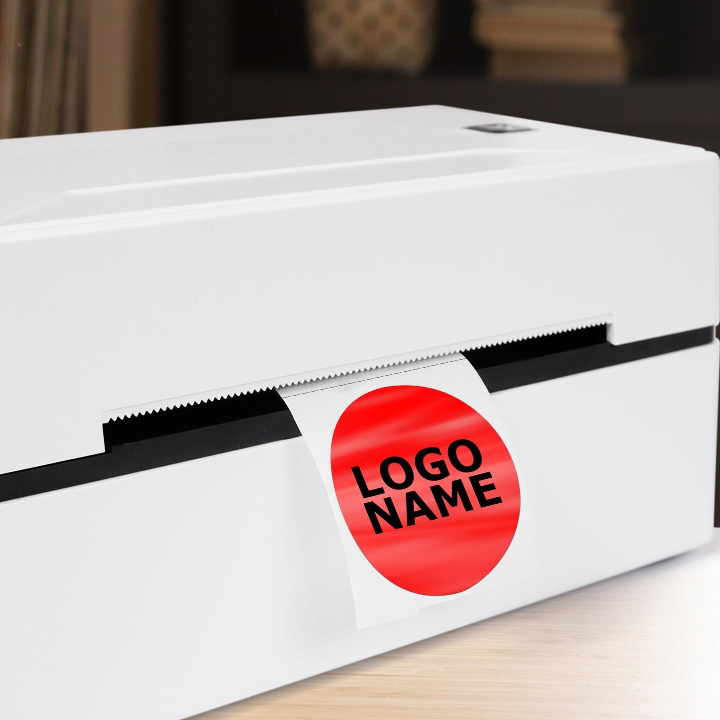 Red Circle Thermal Labels Vinyl 1.5 Inch Self-Adhesive Round Stickers Roll Waterproof Printer Decals Name Tag for QR Code DIY Office Address 500 PCS Red