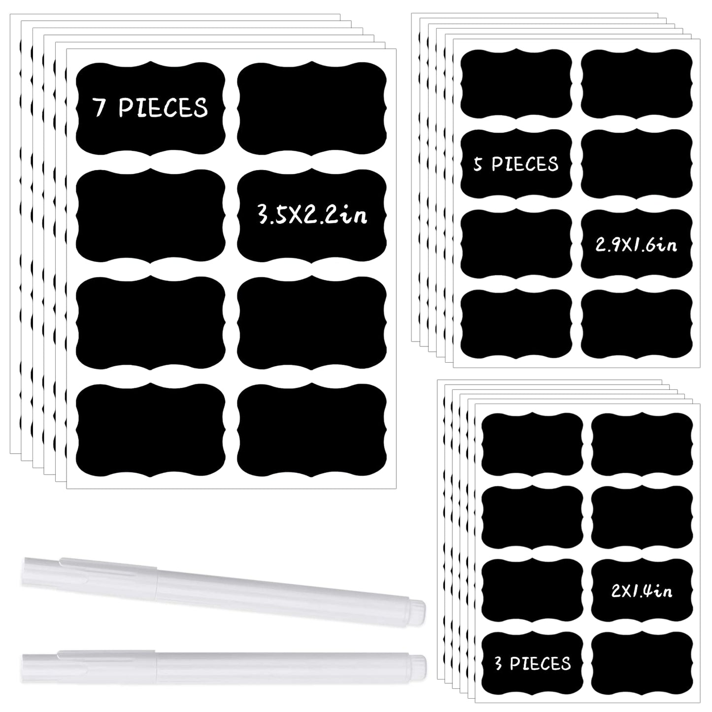 120 Pcs Chalkboard Storage Bin & Container Labels - Waterproof Reusable Chalk Labels for Mason Jars - Liquid Chalk Markers (2 Included) - Perfect for Parties & Weddings 1 style (120pcs)