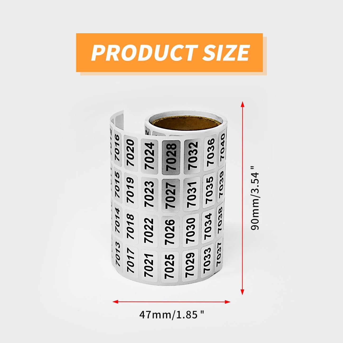 Saim 7001-8000 Pieces Inventory Number Sticker Labels Self Adhesive Waterproof Labels Vinyl Consecutive Number Stickers Labels for Office Warehouse Numbering Collections Inventory