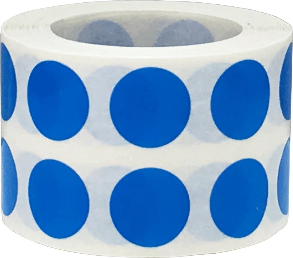 Blue 1/2" Inch Transparent Color Coding Labels, 1,000 Total Adhesive Stickers On A Roll, Ideal for Planners, Journals, Mailing Seals and Crafting Ideas Blue