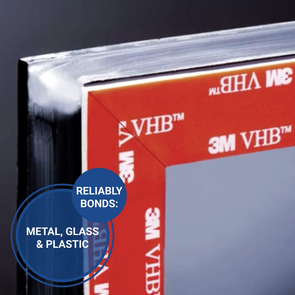 3M VHB Tape 5915 Permanent Bonding Tape Roll - 1in. x 15ft. Conformable Black Tape with Acrylic Adhesive, UV Resistant