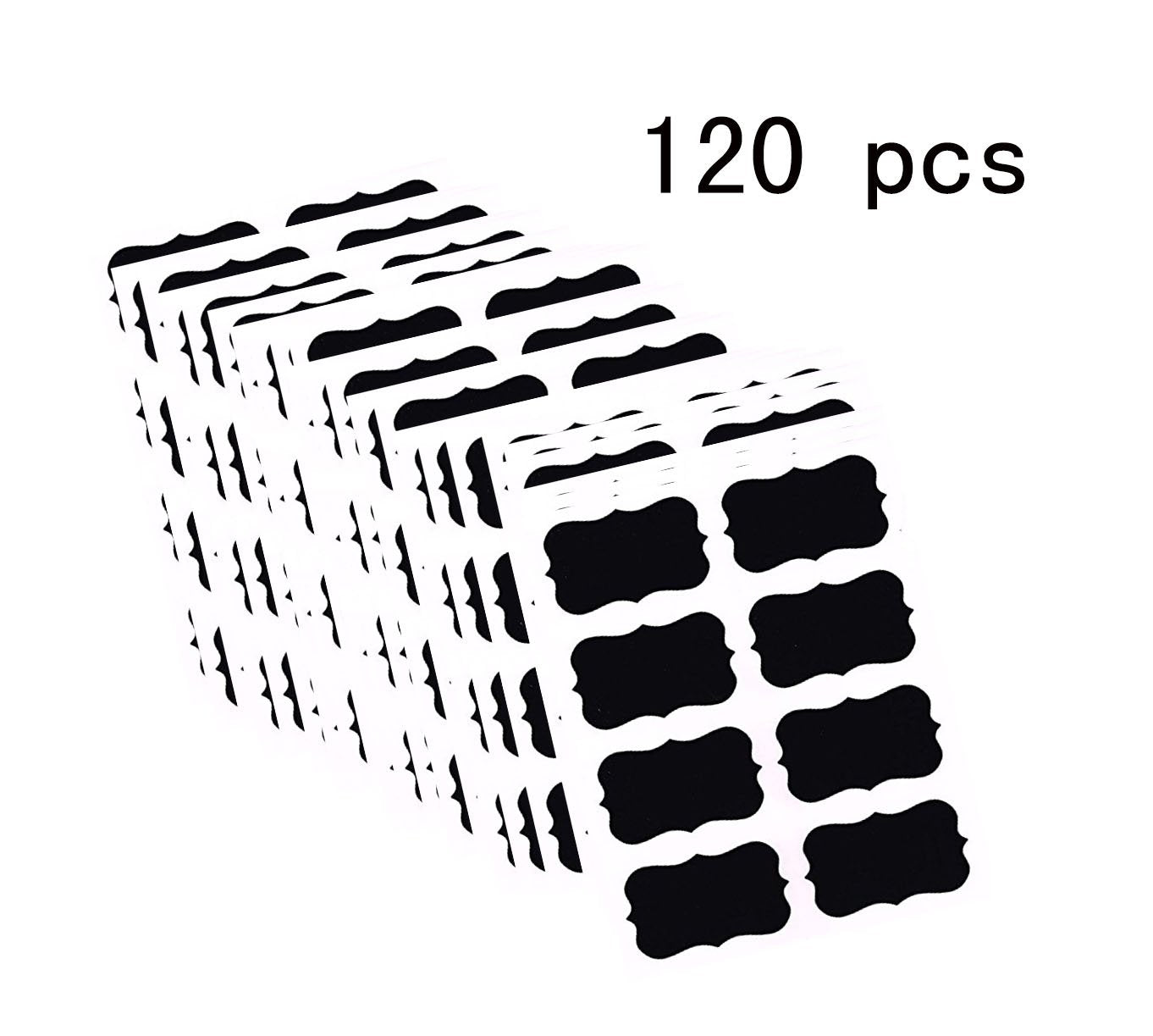 Reusable Waterproof Chalkboard Labels Blackboard Mason Jar Stickers Blackboard Stickers for The Kitchen, Pantry, Mason Jars, Wine Glasses (Black) Black