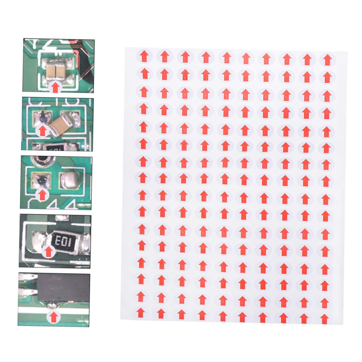STOBOK 6400pcs Red Arrow Labels Self-Adhesive Circle Dot Stickers for Defect Indication Removable for Product Inspection Repair Shops Picture 1 1*1 cm