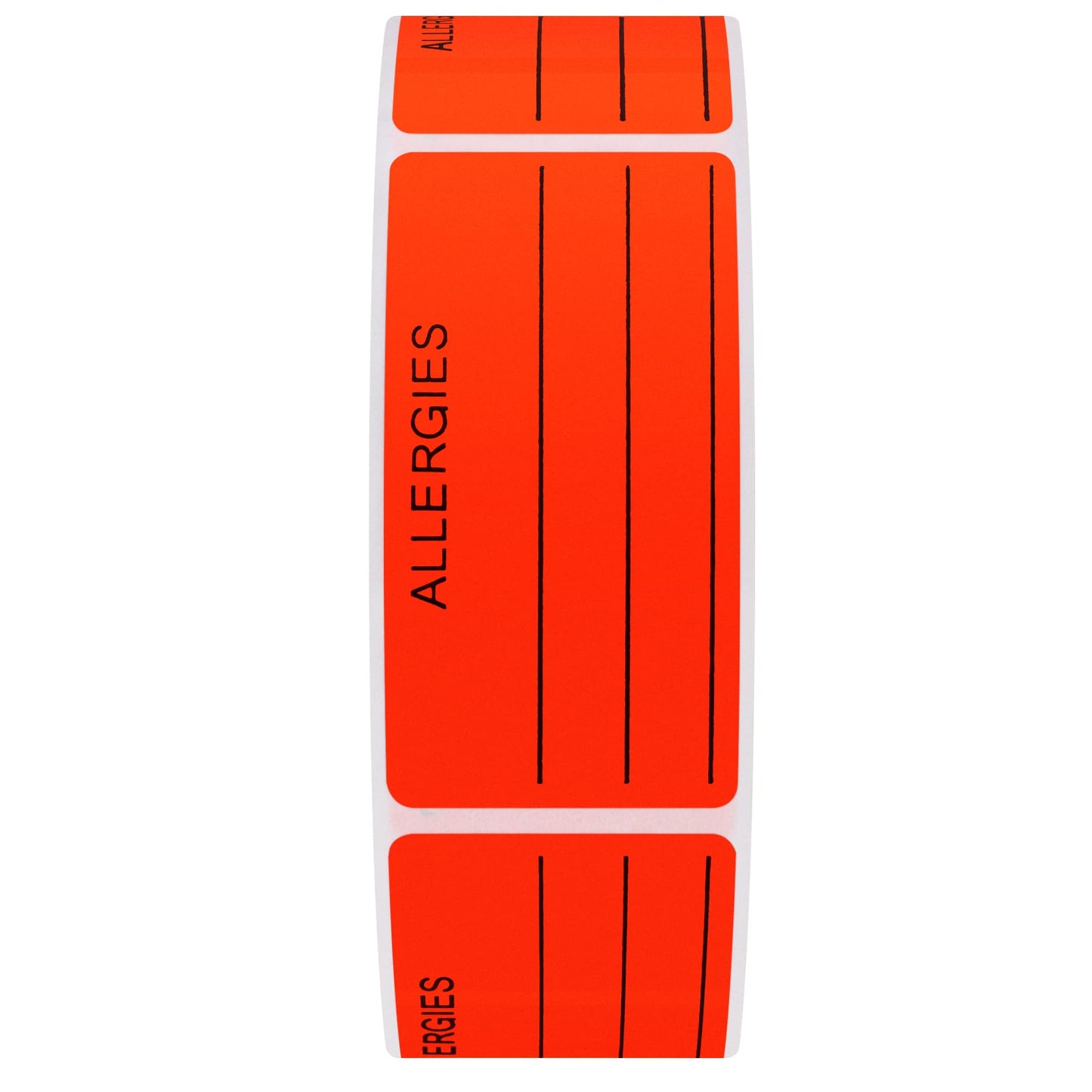 Allergies Stickers Writing Labels Adhesive Label Fluorescent Paper, 500 Stickers, 1x2 inch, Fluorescent Red