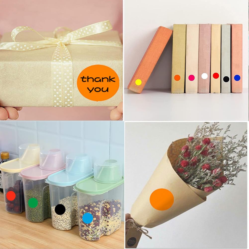 1000PCS Kraft Circle Stickers, Orange, 1 Inch Round Blank Garage Sale Price Stickers, Kraft Coding Tag Labels, Brown Natural Envelope Seals for Home Classroom Jam Canning Jar Labels