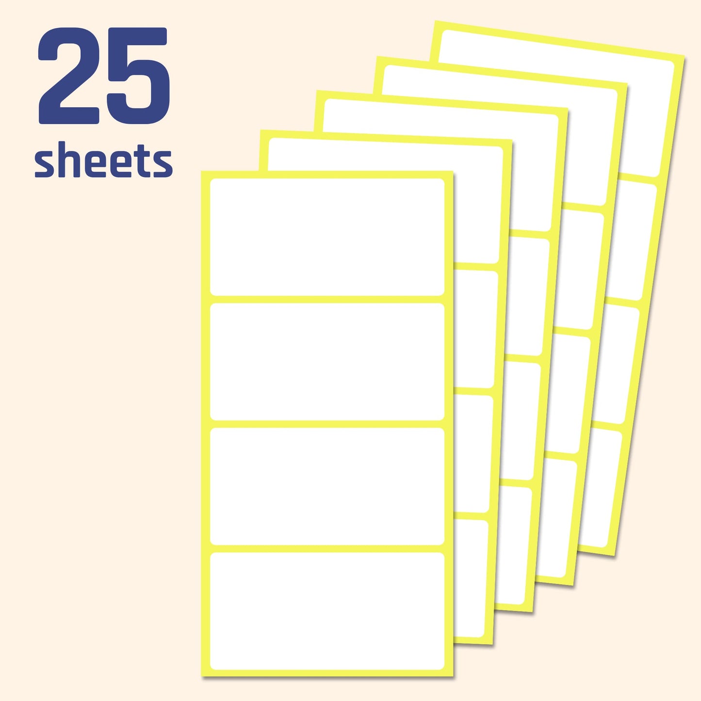100 Pieces, 3" x 1.5" - Labels Stickers for Storage Bins, Organizing, Moving Boxes - Matte White 100 Pieces