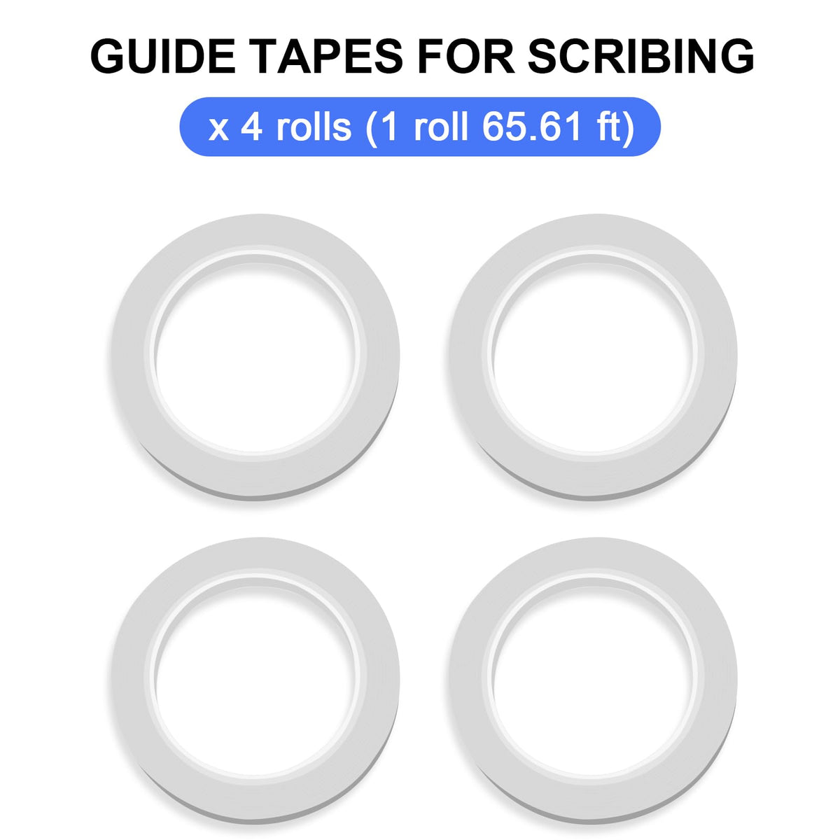 Hobby Model Craft Tool Carving Cutting Masking Tape, Scribing Tape, Model Making Accessories, Pinstripe Tape for Engraved, Panel Scribing Line, Resin, Scale Model, 6mmx20m (4 Rolls)