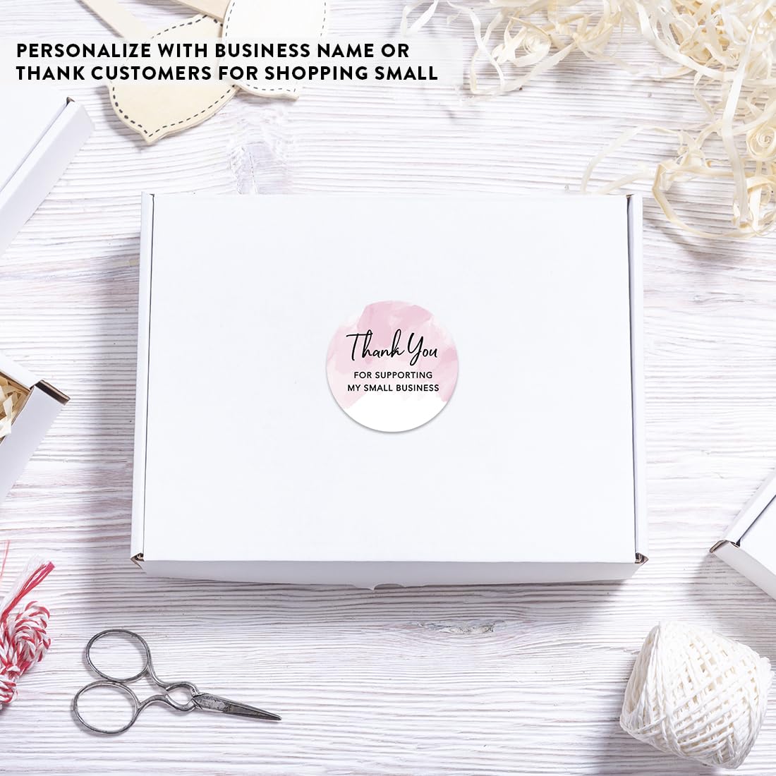 Andaz Press Round Small Business Sticker Labels, 120-Pack, Watercolor Pink Thank You Stickers Watercolor My Small Business