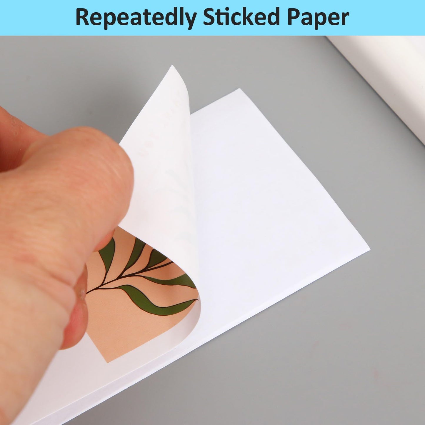 Mini Printer Sticker Paper - 8 Rolls White Self Adhesive Thermal Continuous Sticker Paper 50mm Width, Compatible with VFU & Most Label Printer, Ideal for Photos, Notes, List (50 * 3500mm)
