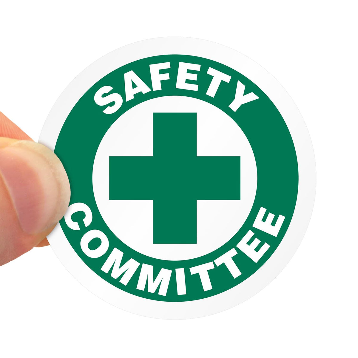 SmartSign Safety Committee Pack of 5 Hard Hat Labels | Retro-Reflective, 2" Circle