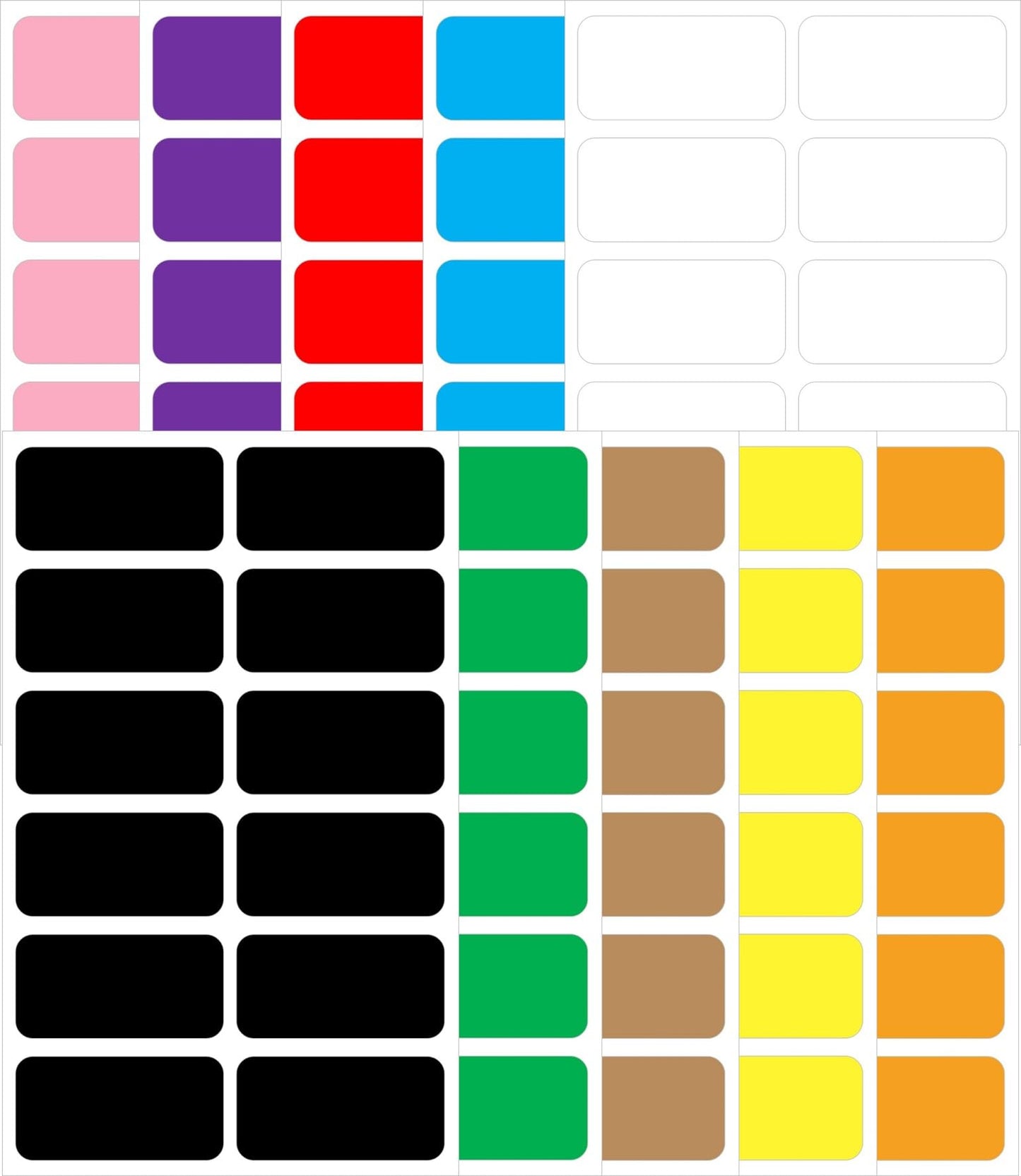 BlackDreams® Blank Plain Self Adhesive Paper Sticker Labels Size 50mm x 25mm 360 PCS (Multicolor) Multicolor