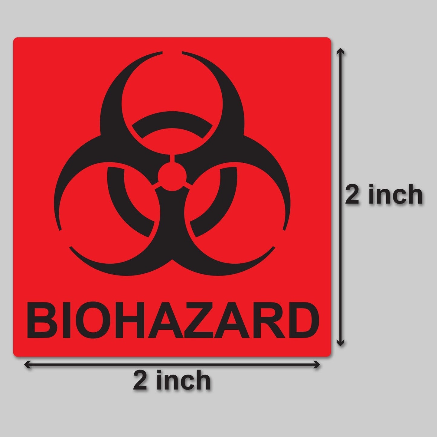 300 Labels - DOT Biohazard Labels - Biohazard Stickers (2 x 2 inch, Red) for Hospitals, Clinics or Shipping & Handling
