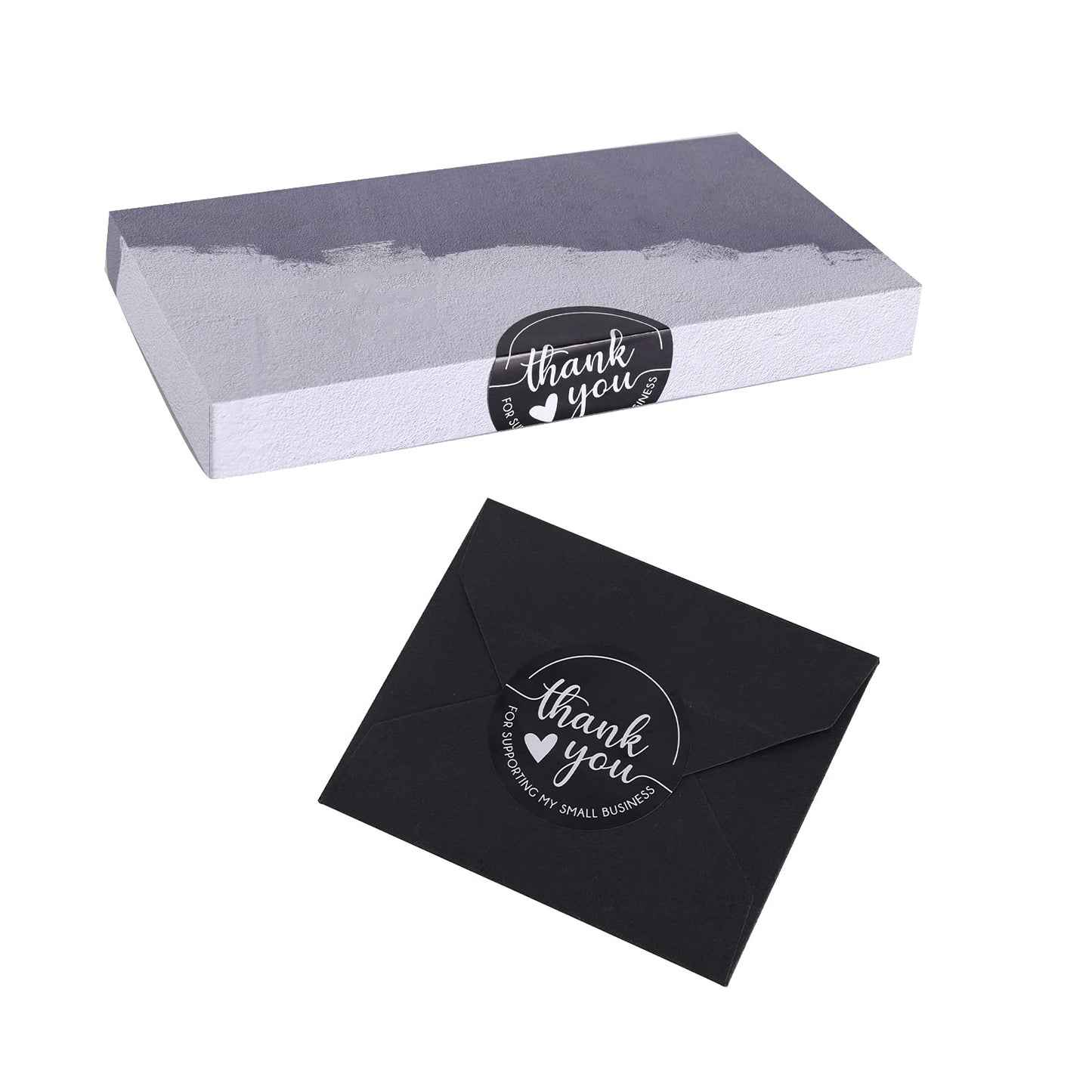 Thank You Stickers, Supporting My Small Business, Roll of 500 2 Inch Round, Black and White