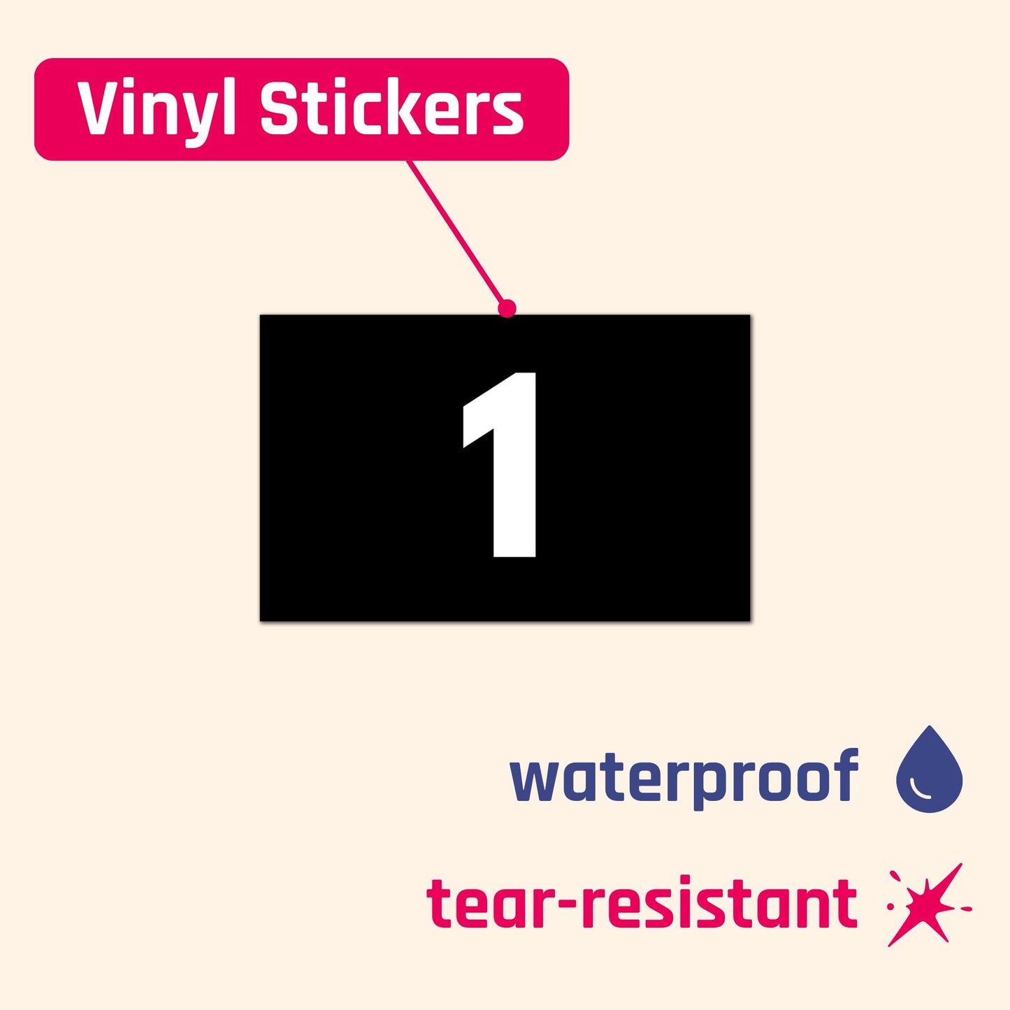 15 Sets, 1-100 Number Stickers Waterproof Vinyl - 1.5" x 1", White Numbers 15 sets (1500 pieces)