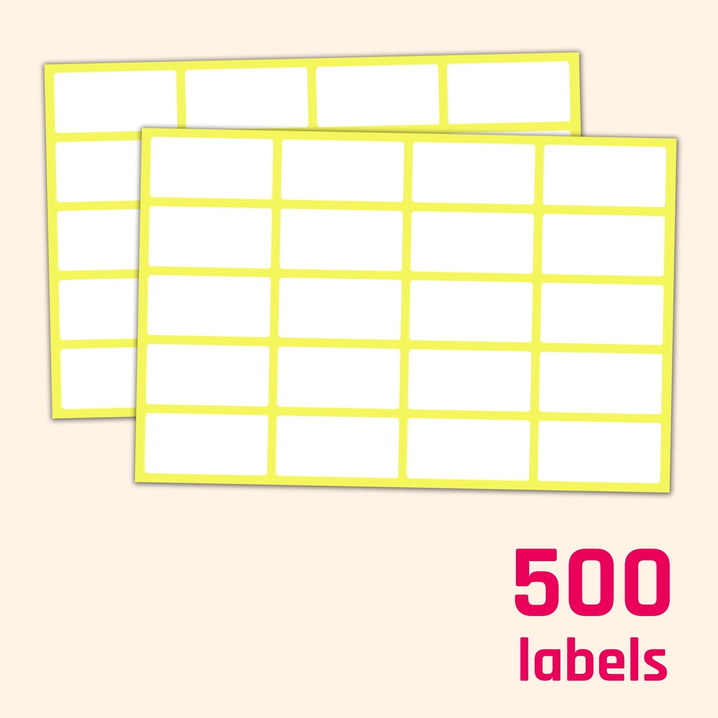 500 Pack, 1.5" x 0.75" - Blank White Labels Stickers to Write On, Stick On Adhesive Sticky Labels 500 Pieces