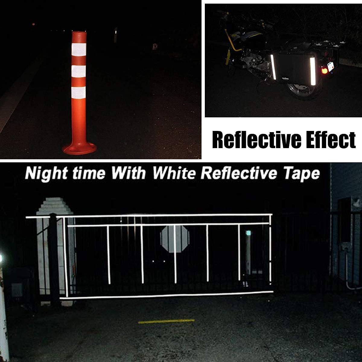 White Reflective Tape, 2 Inch x 65 Feet, High Viscosity Safety Reflective Tape Outdoor Waterproof for Trailers, Bikes, Cars White