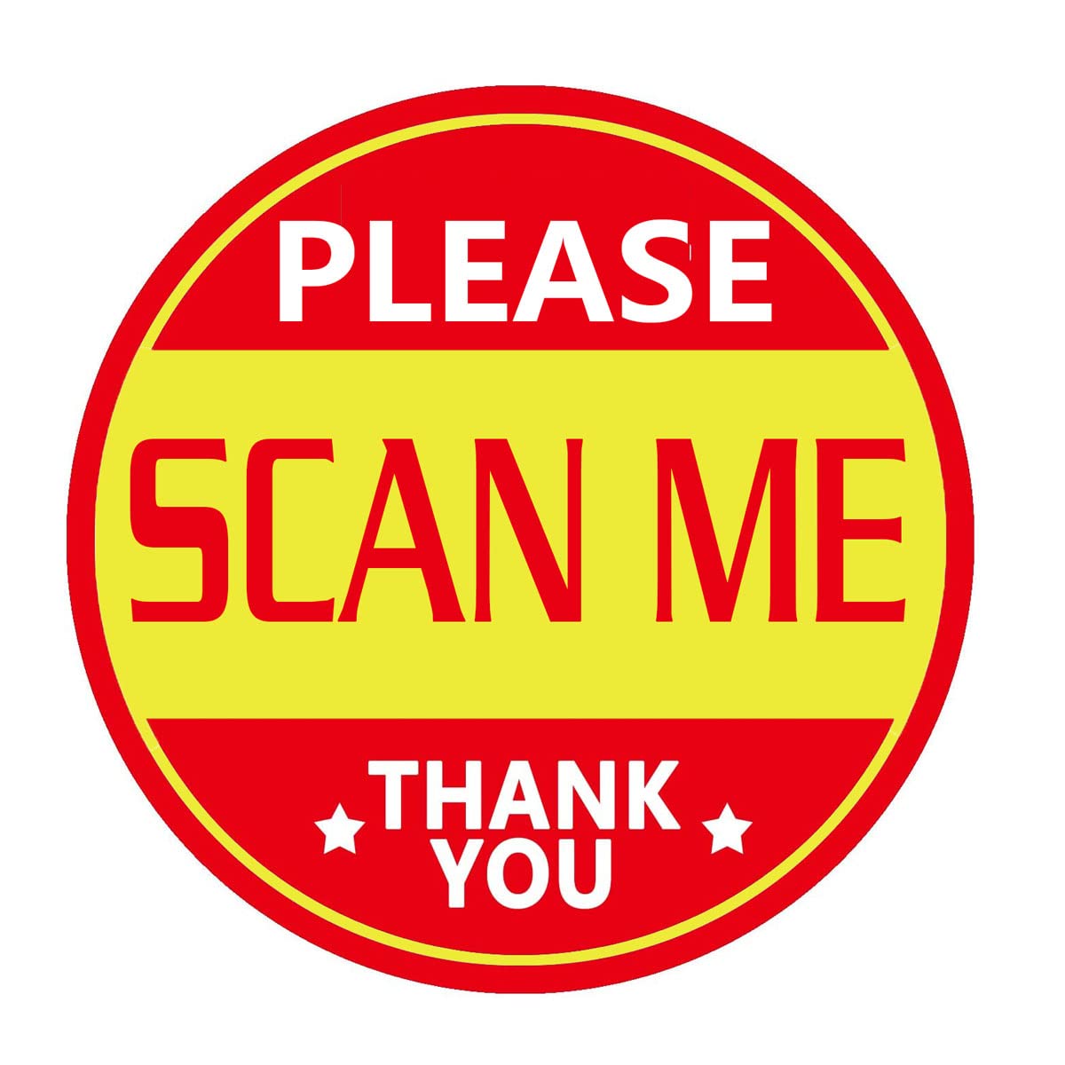 Please Scan Me Thank You Stickers Labels, 2 Inch Round Yellow and Red Warning Shipping Mailing Labels Thank You Stickers(500Pcs)