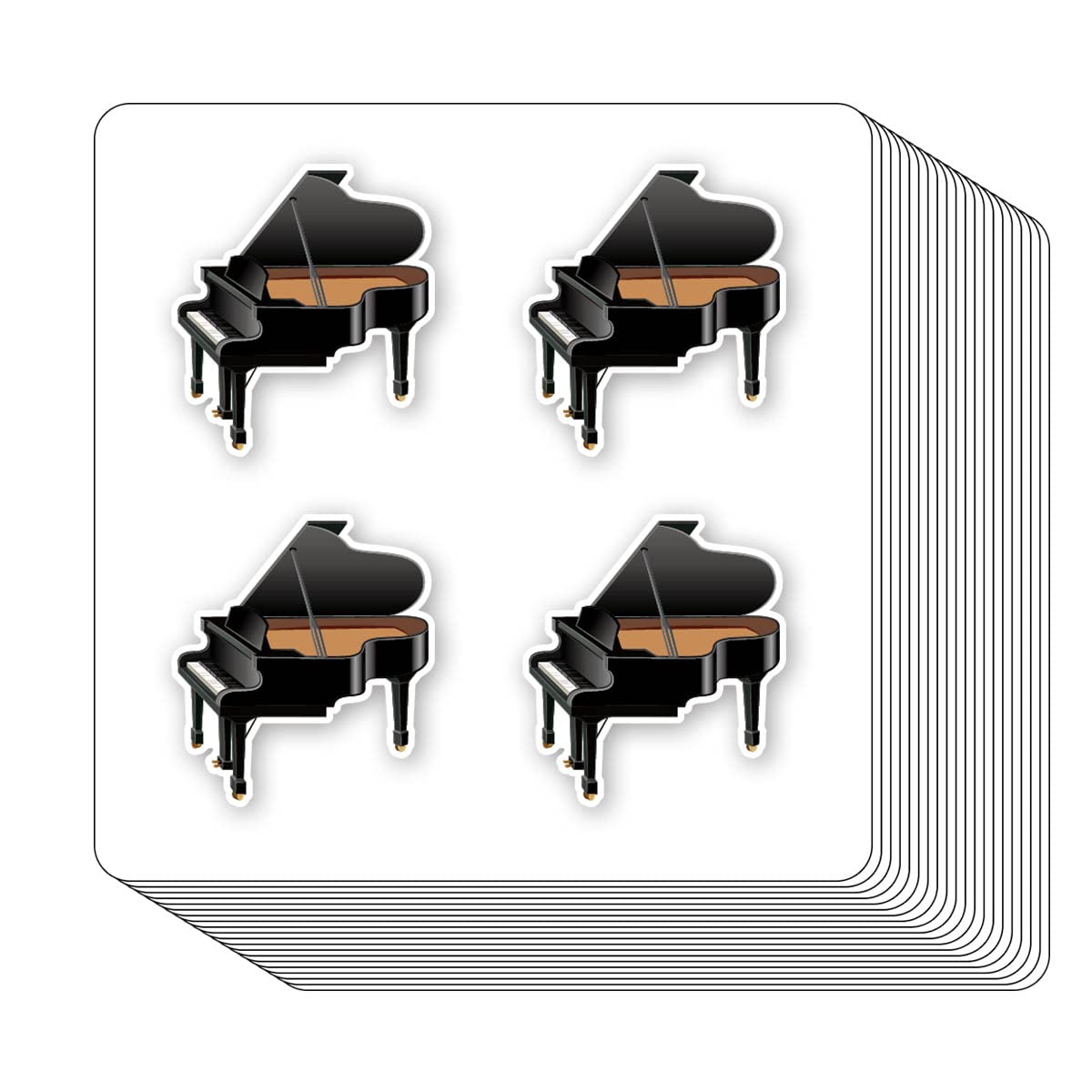Piano Stickers, 1 Inch Music Jazz Scrapbooking Arts Calendar Kids Crafting Labels 80-Pack