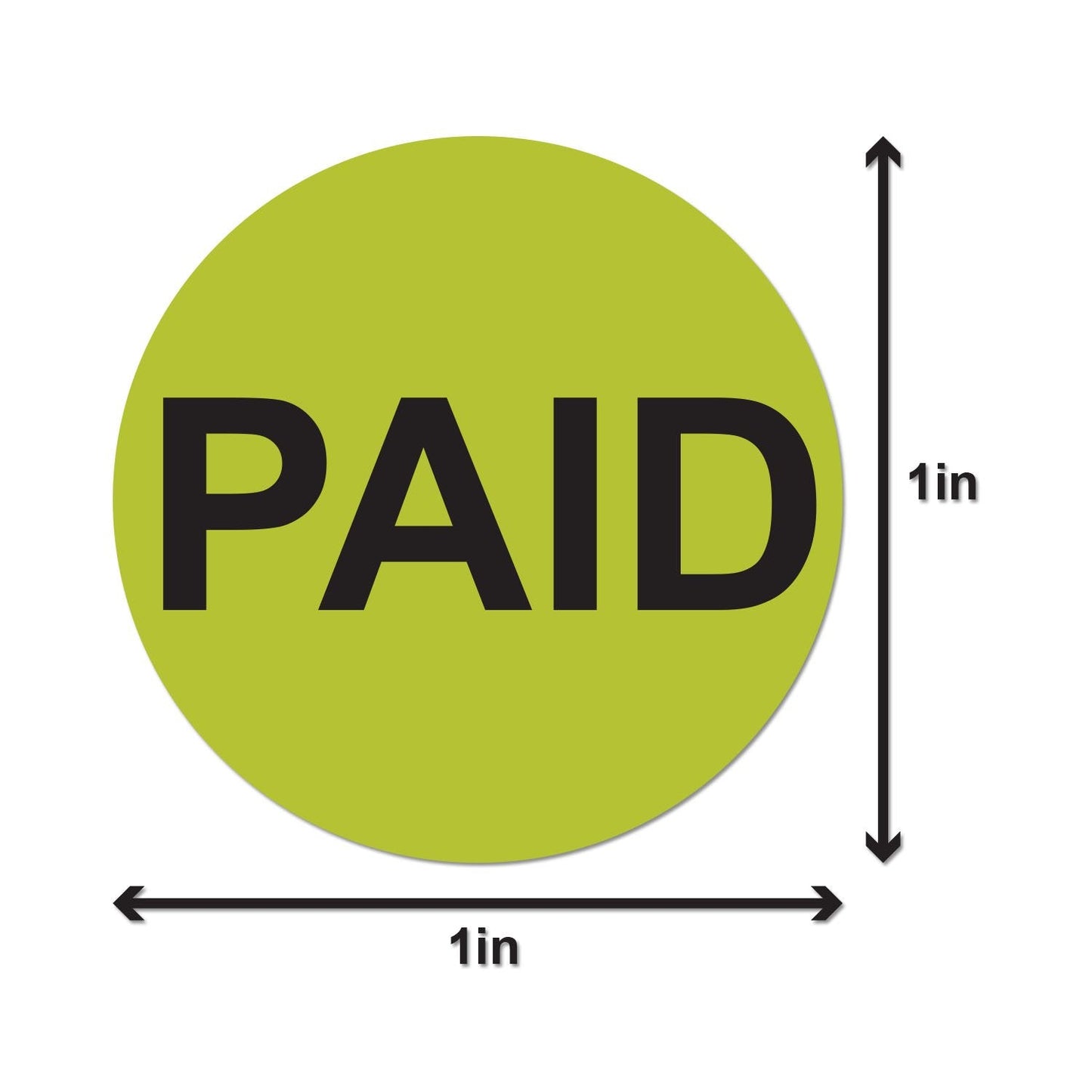 Paid Pricing Labels (1 inch, Lime Green - 300 Labels) Circle Dot Paid Stickers for Retail Store Sales, Yard Sale & Garage Sale Stickers - Pressure Sensitive