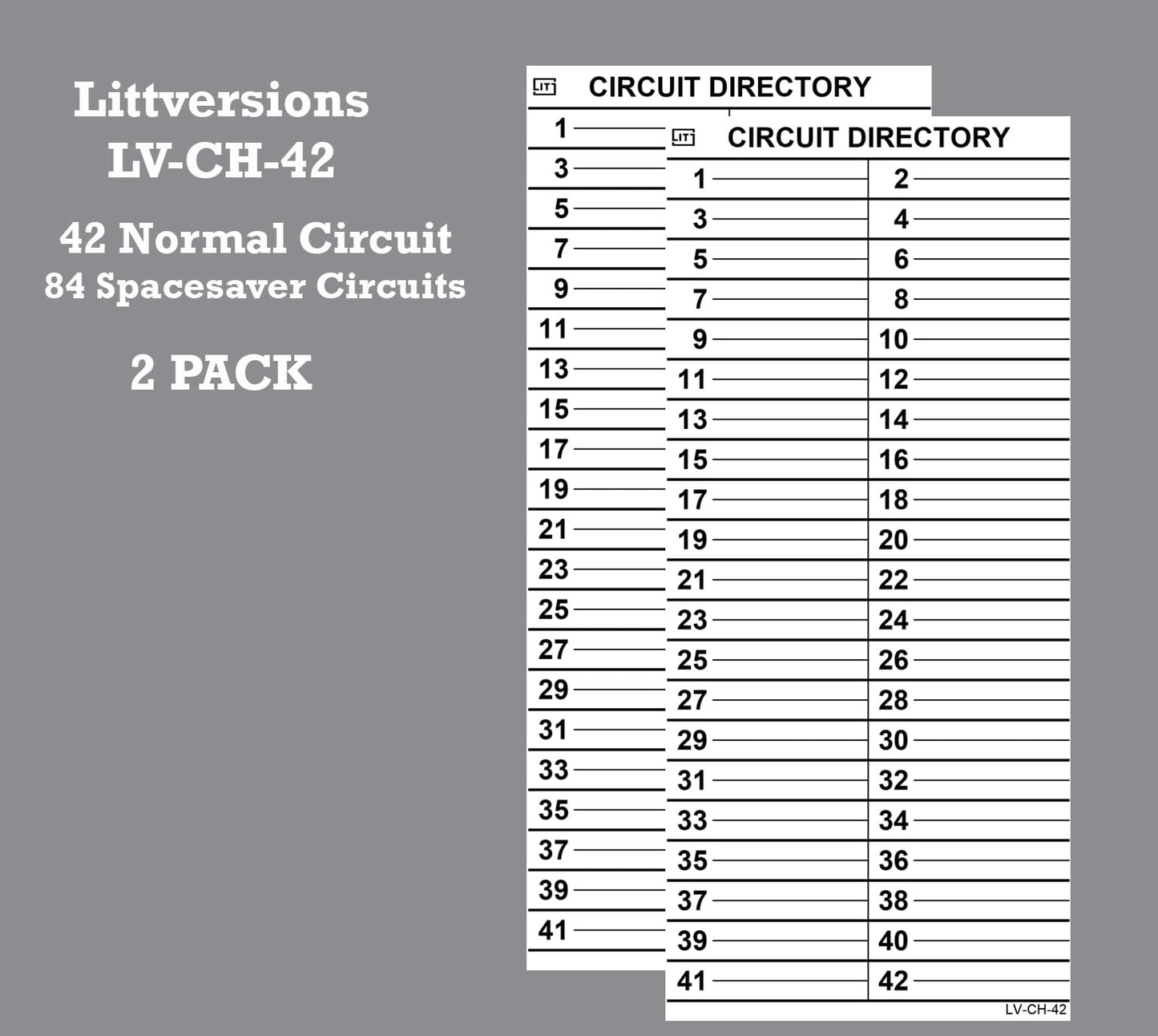 42 Circuits 2 Pack Vinyl Replacement for Cutler Hammer Eaton Electrical Circuit Breaker Fuse Panel Directory Labels Stickers Decals CKTDIR Waterproof
