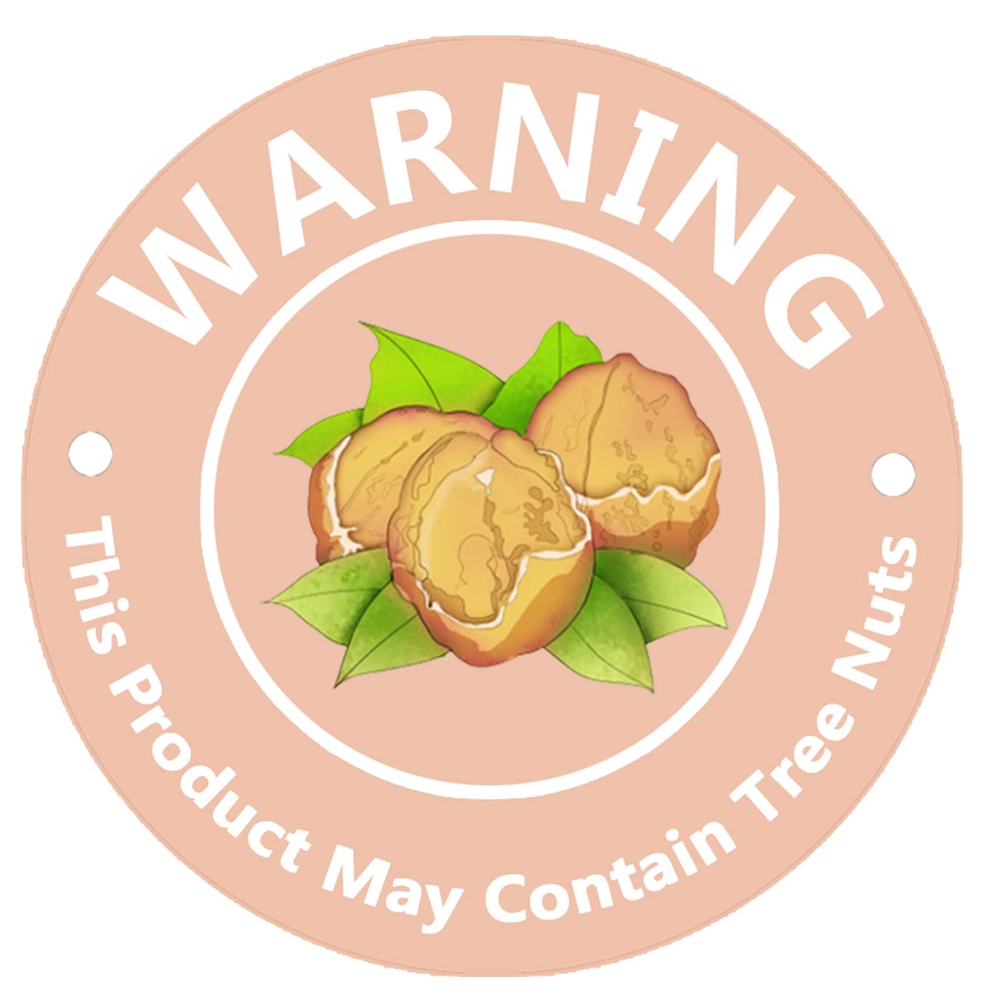 1.5 Inch Contains Nuts Tree Nuts Allergen Labels,Allergy Warning Stickers,Food Advisory Labels for Food Packing,Retail and Restaurants,500 Pcs.