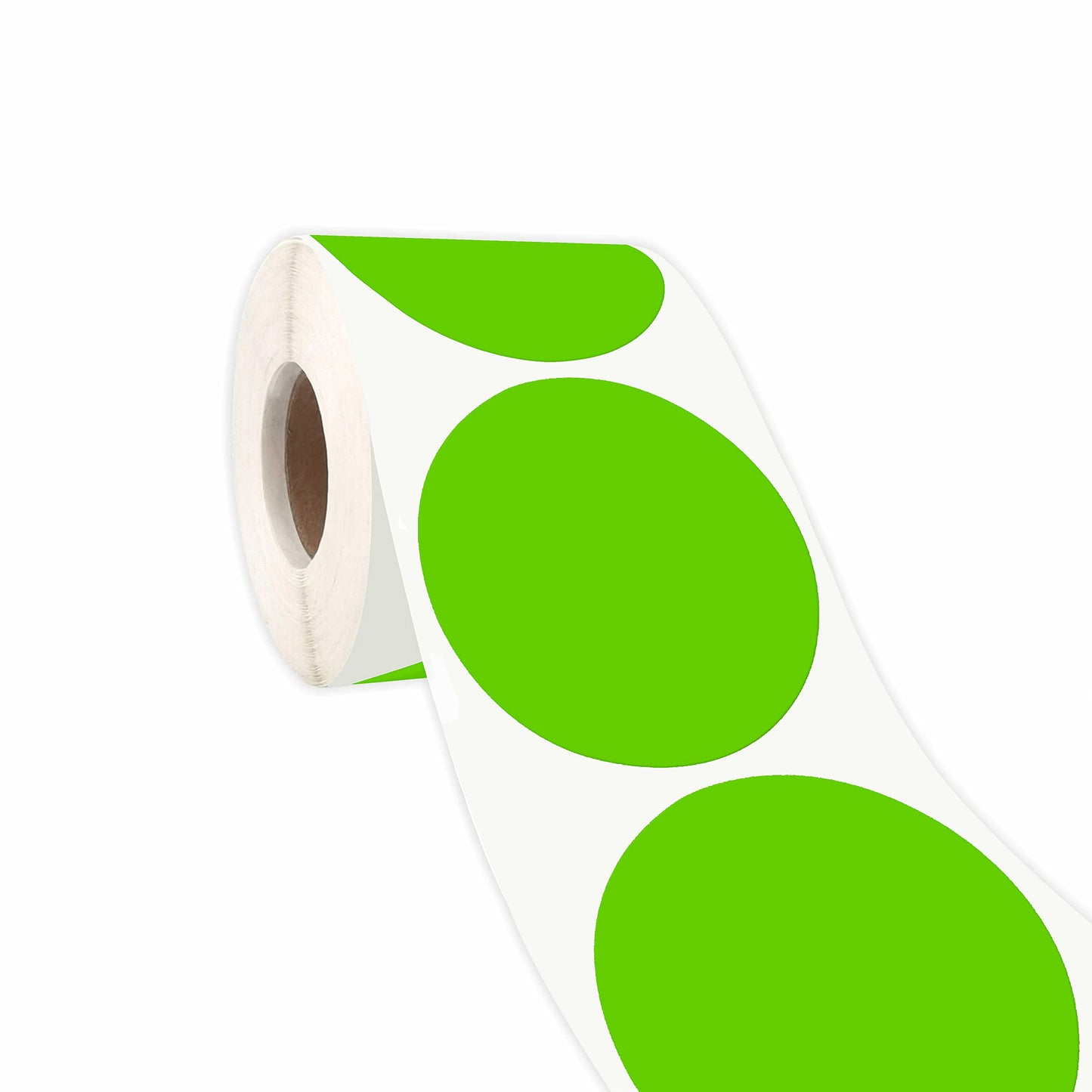 PARLAIM 2 Inch Round Permanent Adhesive Color-Code Dot Stickers,500 per Roll dots Label Dispenser Box, Circle Stickers Label(Light Green) Light Green 1 Roll-500 Pack