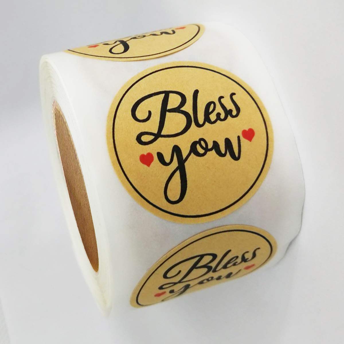 Top label 1.5 Inch Bless You Stickers for Small Business Owners,Bakeries,Handcraft Goods,Boutiques,500 Pcs Per Roll