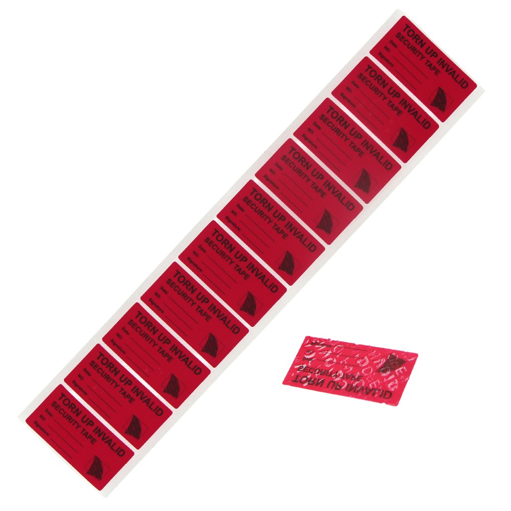 Solitary Walker 100Pcs Tamper Evident Security Void Stickers 1x2 inch Red Tamper Proof Labels Safety Torn up Invalid Seals Tape No Transfer No Damage to Protected Item