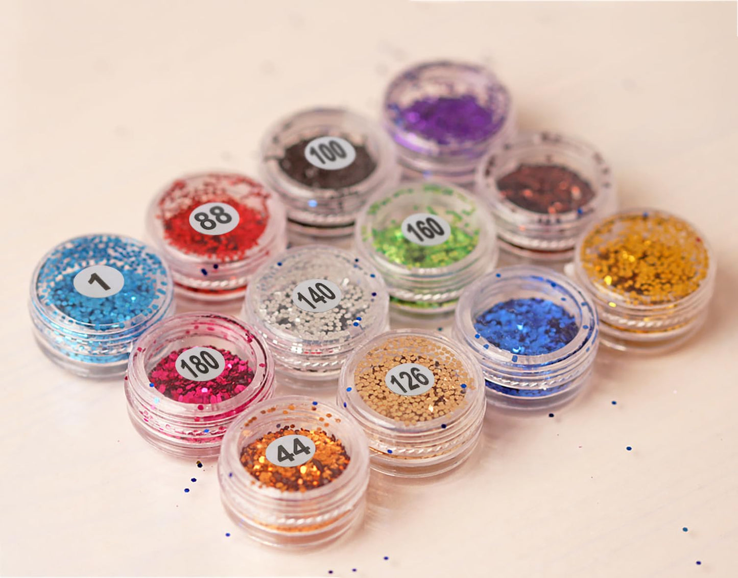 Mini Skater 15 Sheets 1 to 180 Small Round Matte Silver Consecutive Number Stickers Self Adhesive Labels Inventory Storage Stickers for Organizing Nail Polish Bottles Office Classroom Supplies