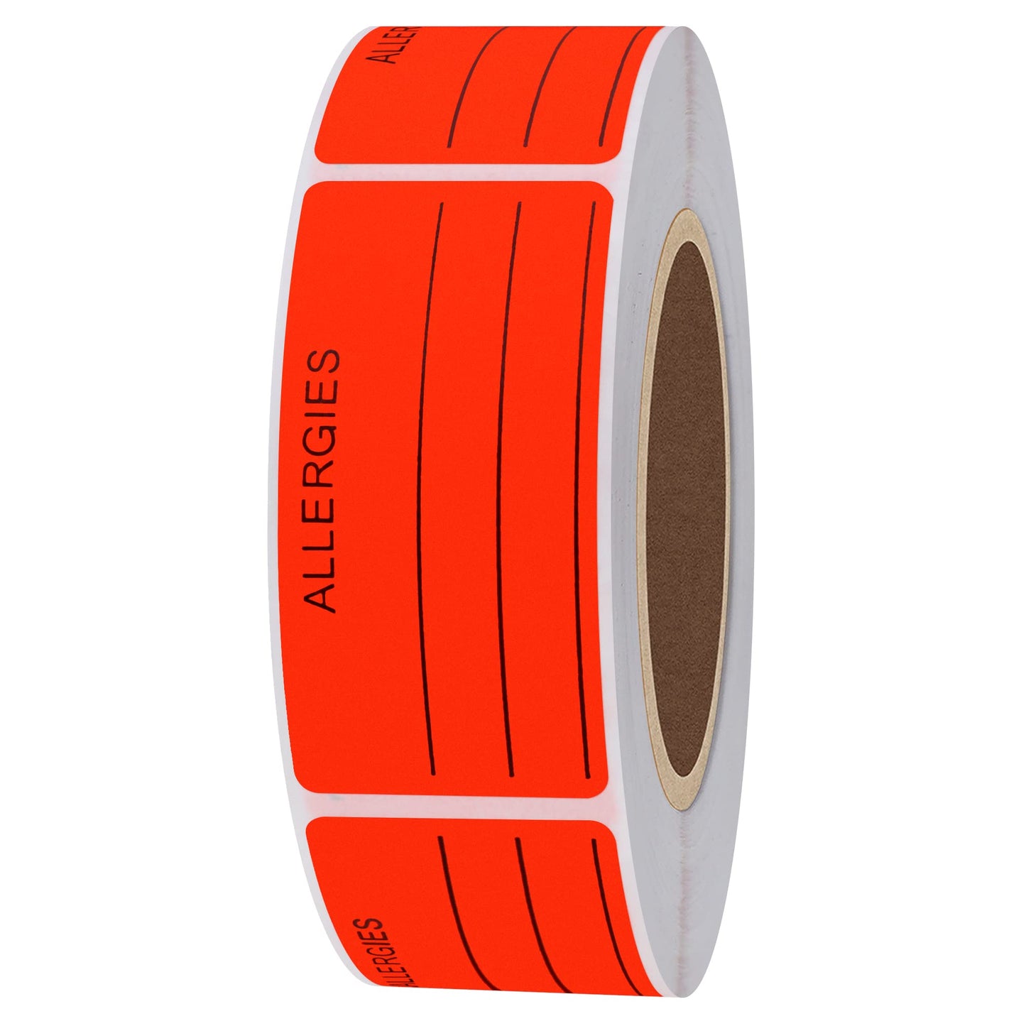 Allergies Stickers Writing Labels Adhesive Label Fluorescent Paper, 500 Stickers, 1x2 inch, Fluorescent Red
