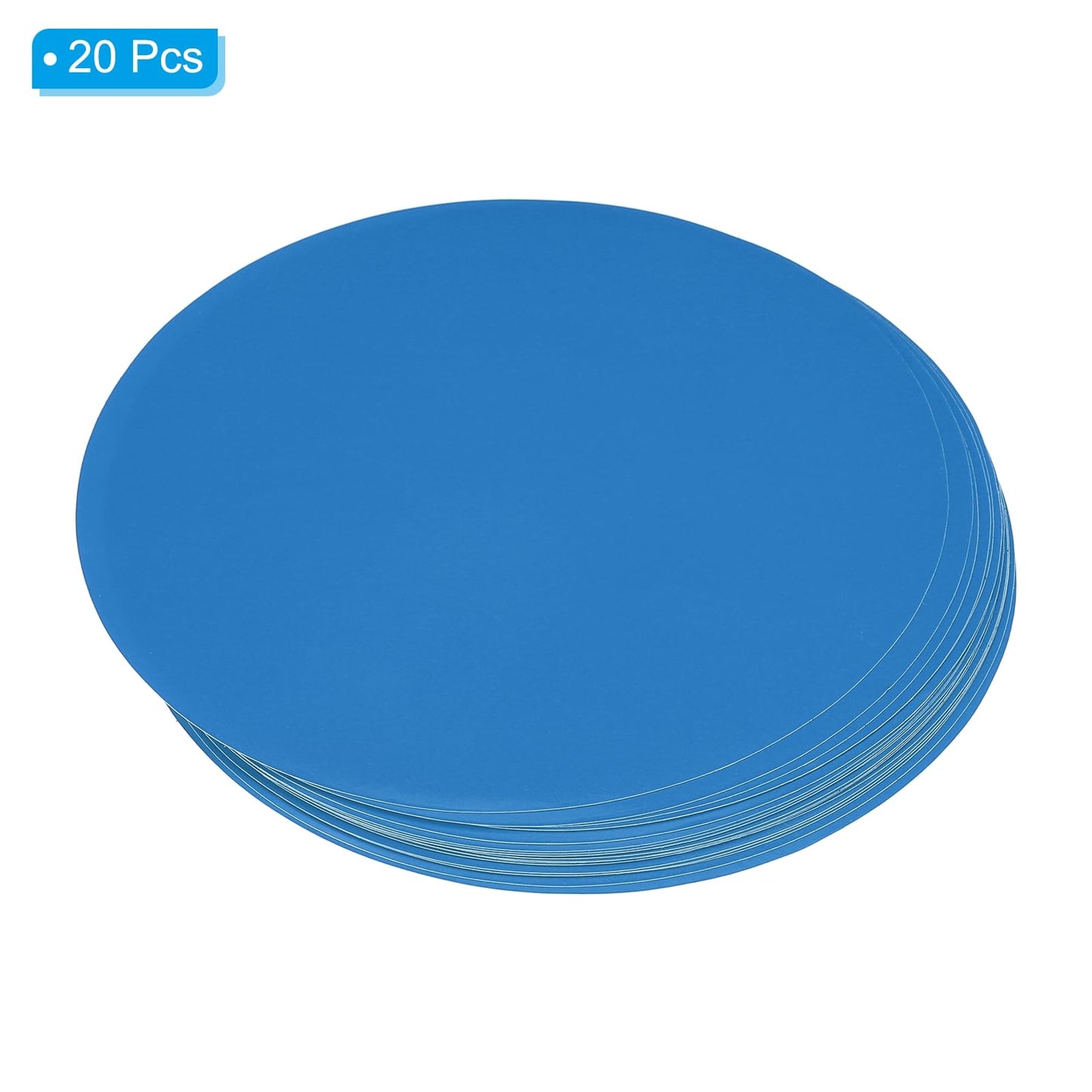 PATIKIL 5" Round Floor Sticker, 20 Pack Floor Spot Marker Self Adhesive Waterproof Vinyl Line Up Sign Decorative Stickers for Classroom, Ice Blue 5"